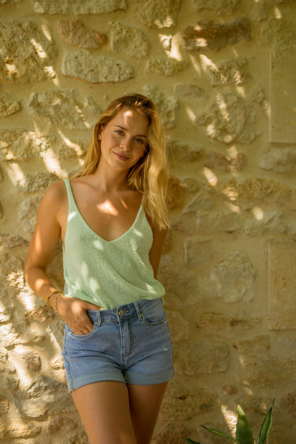 Top Aurore vert d'eau