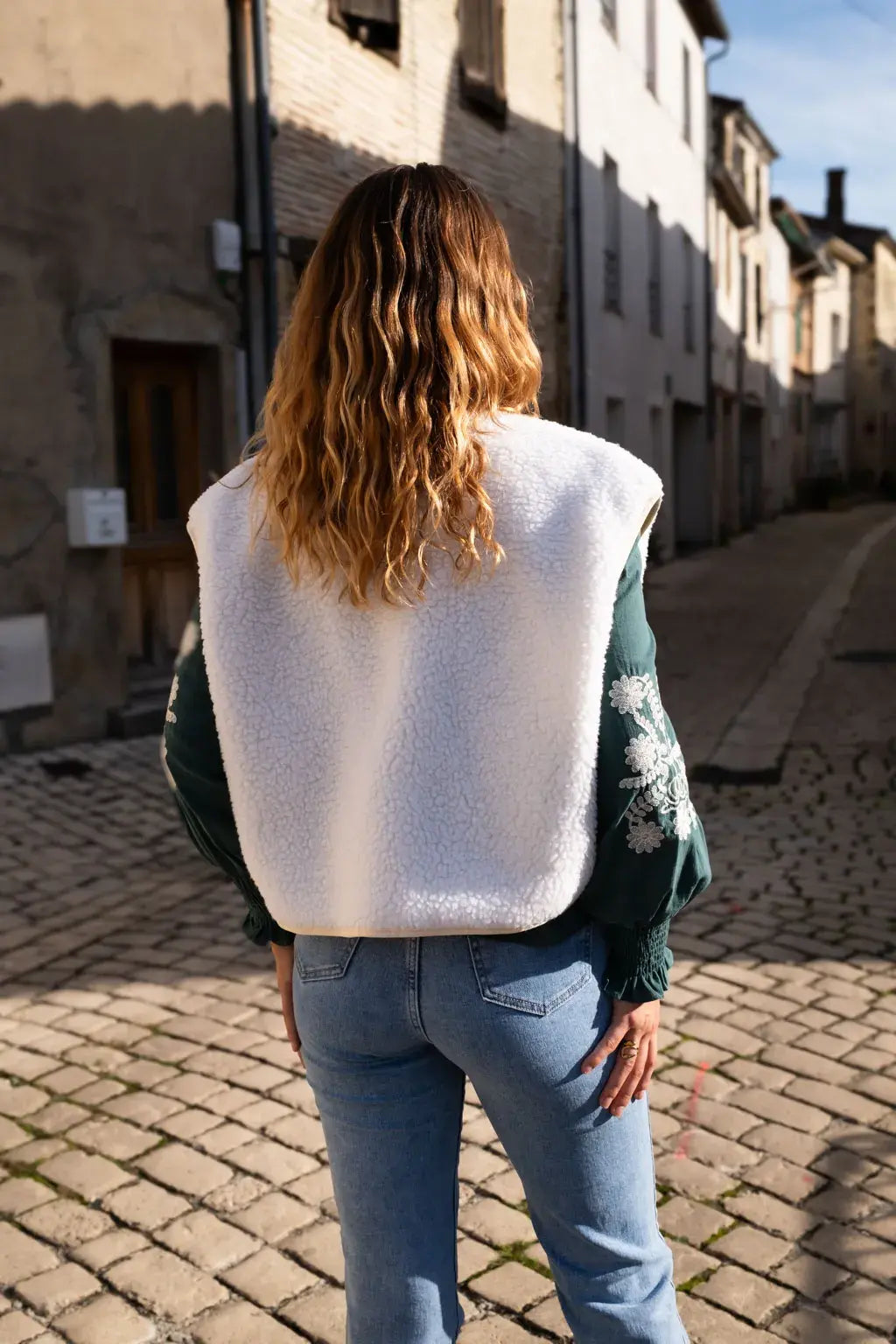 Gilet moumoute Elise écru