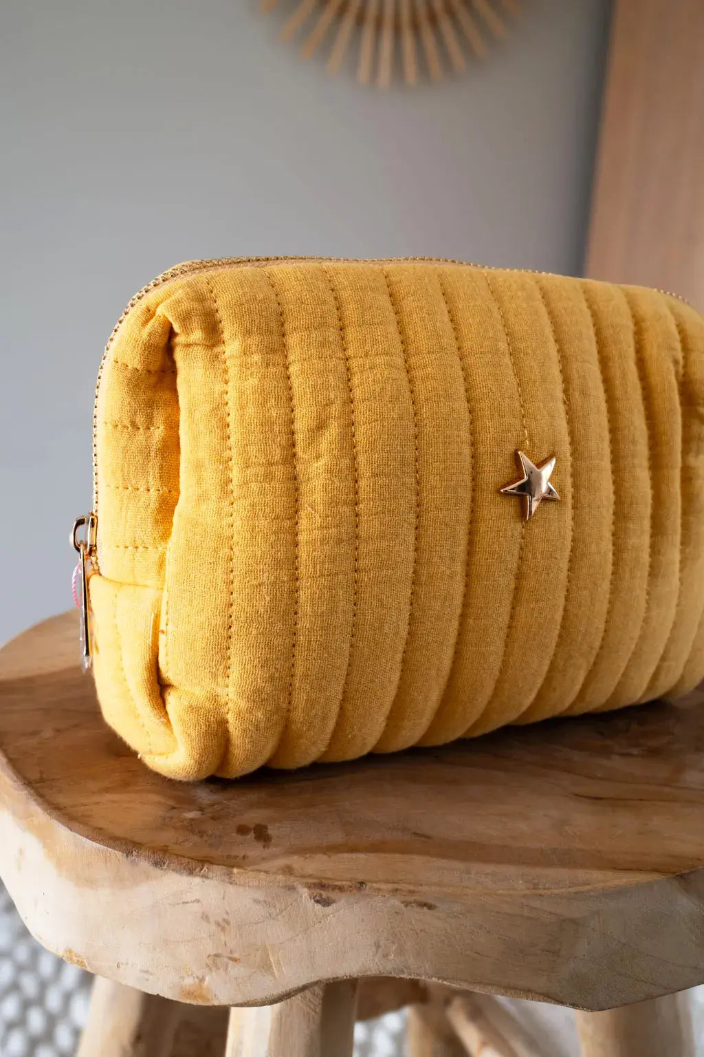 Trousse en coton matelassé - Moutarde