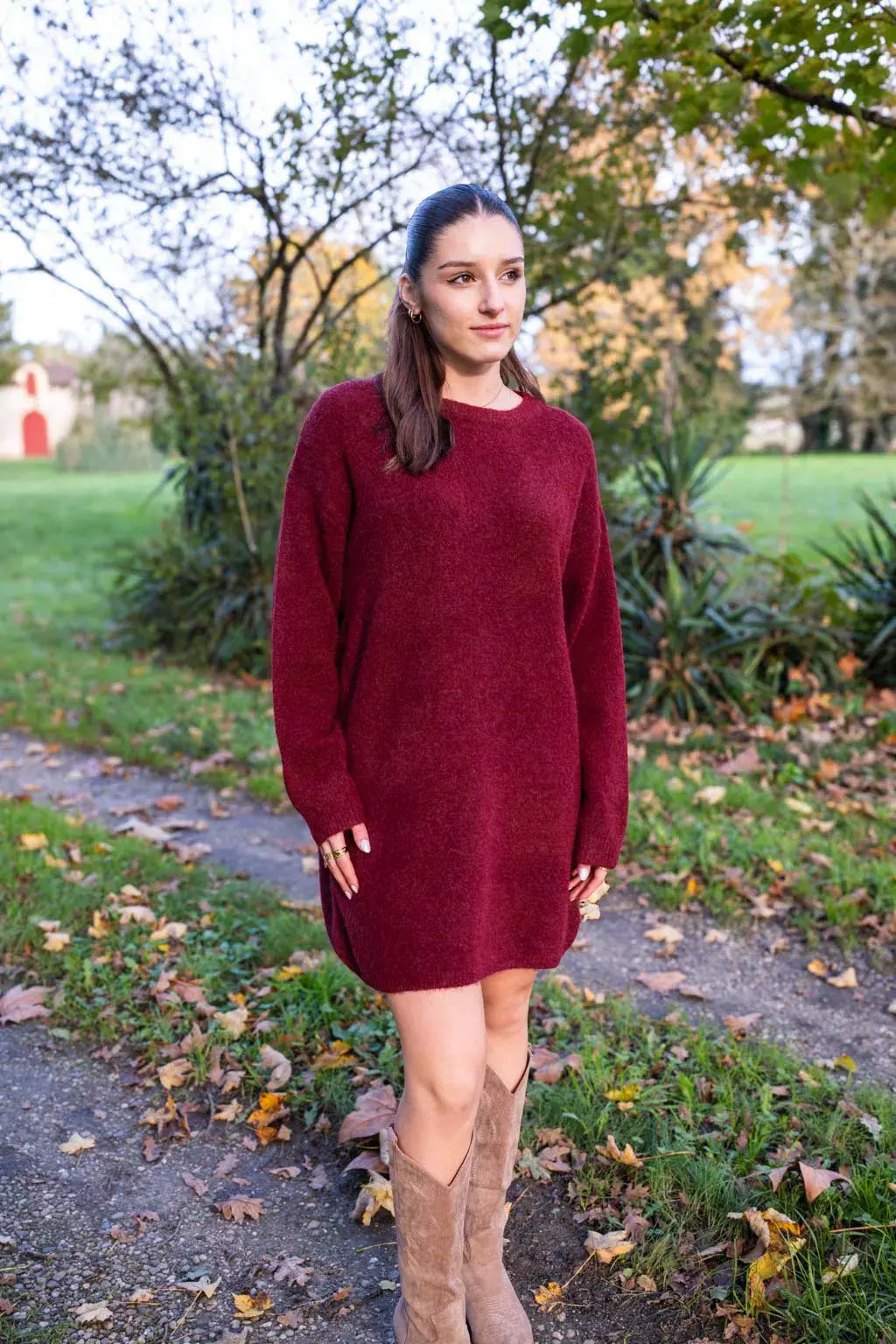 Robe pull Solana bordeaux
