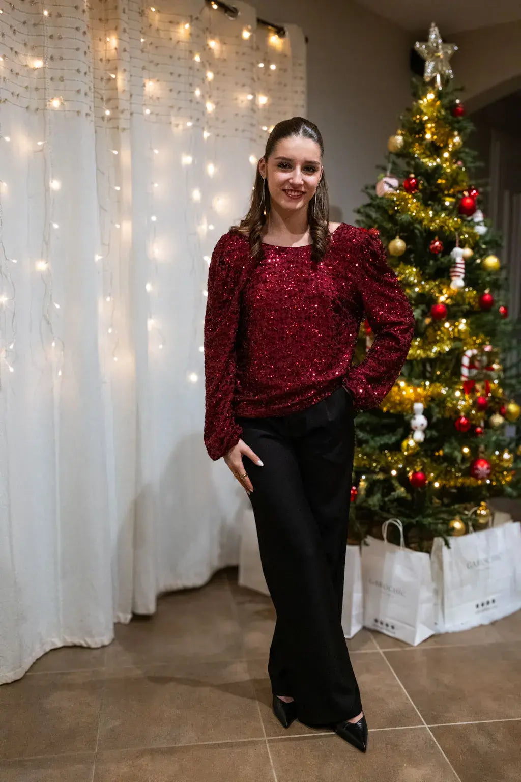 Blouse Orphéa bordeaux