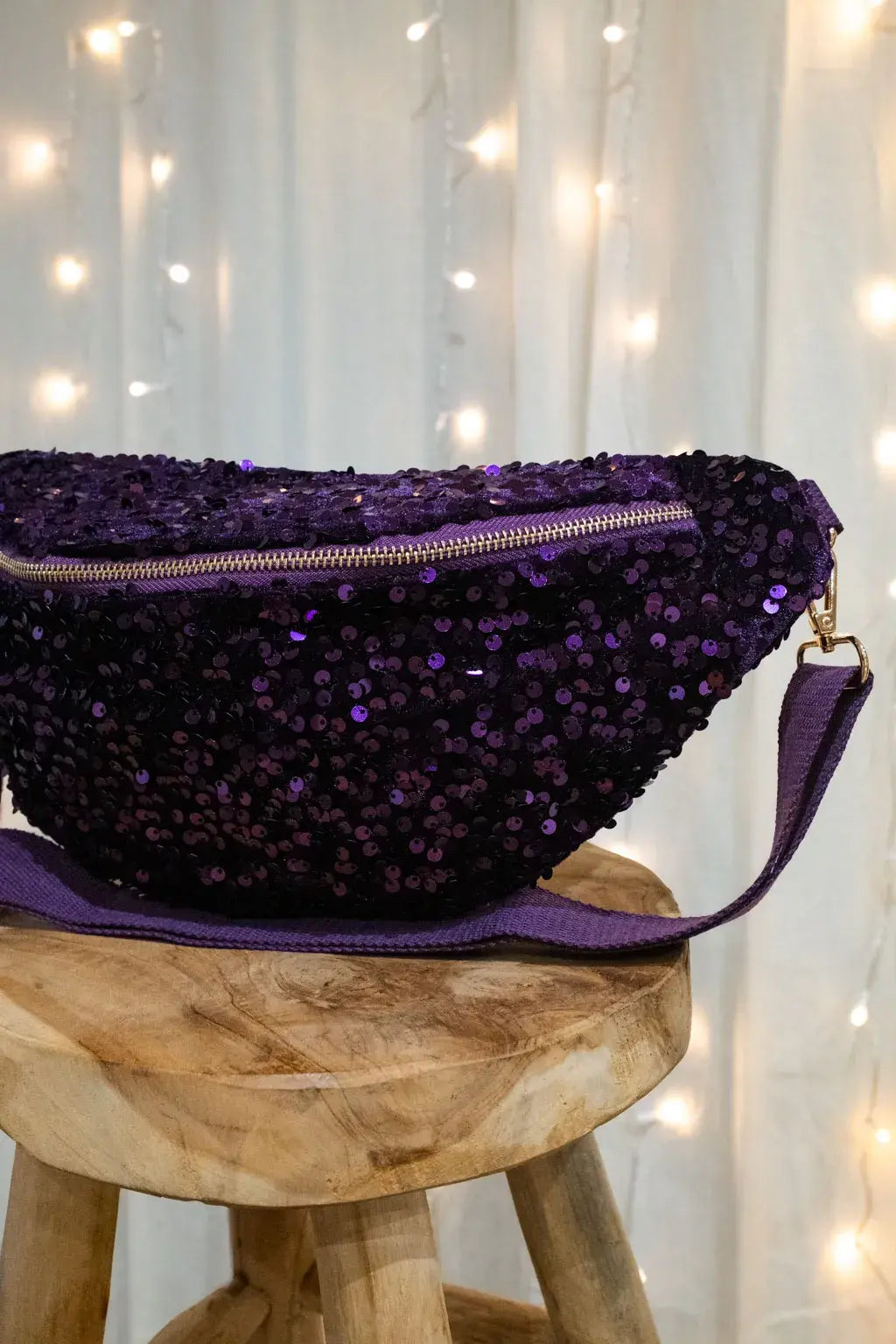 Sac banane à sequins Sina violet