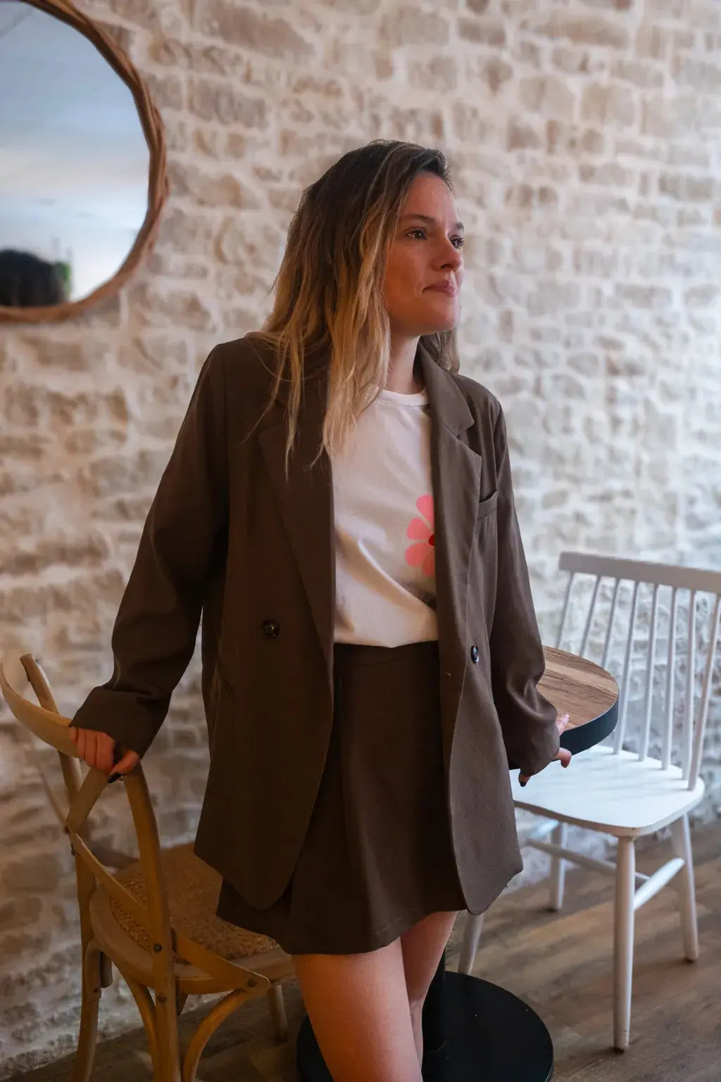 Jupe-short Jane taupe