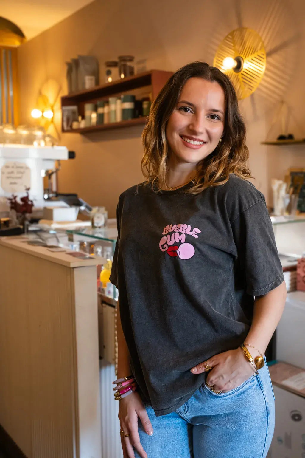 T-shirt Bubble gum gris