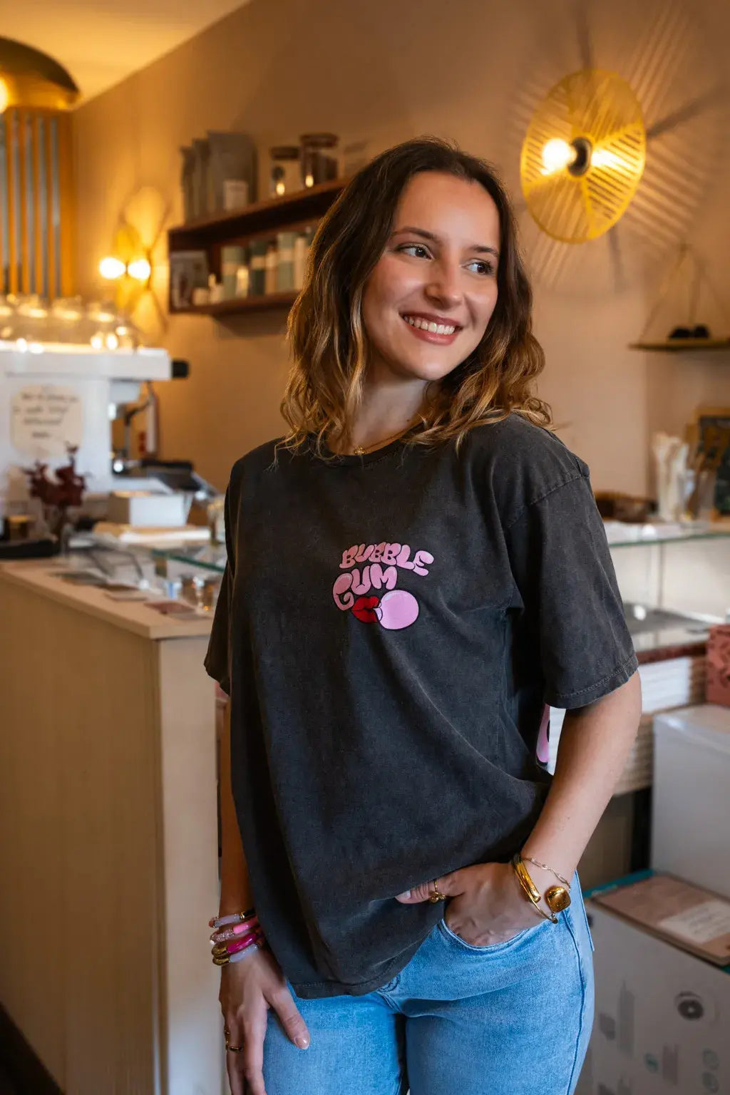 T-shirt Bubble gum gris