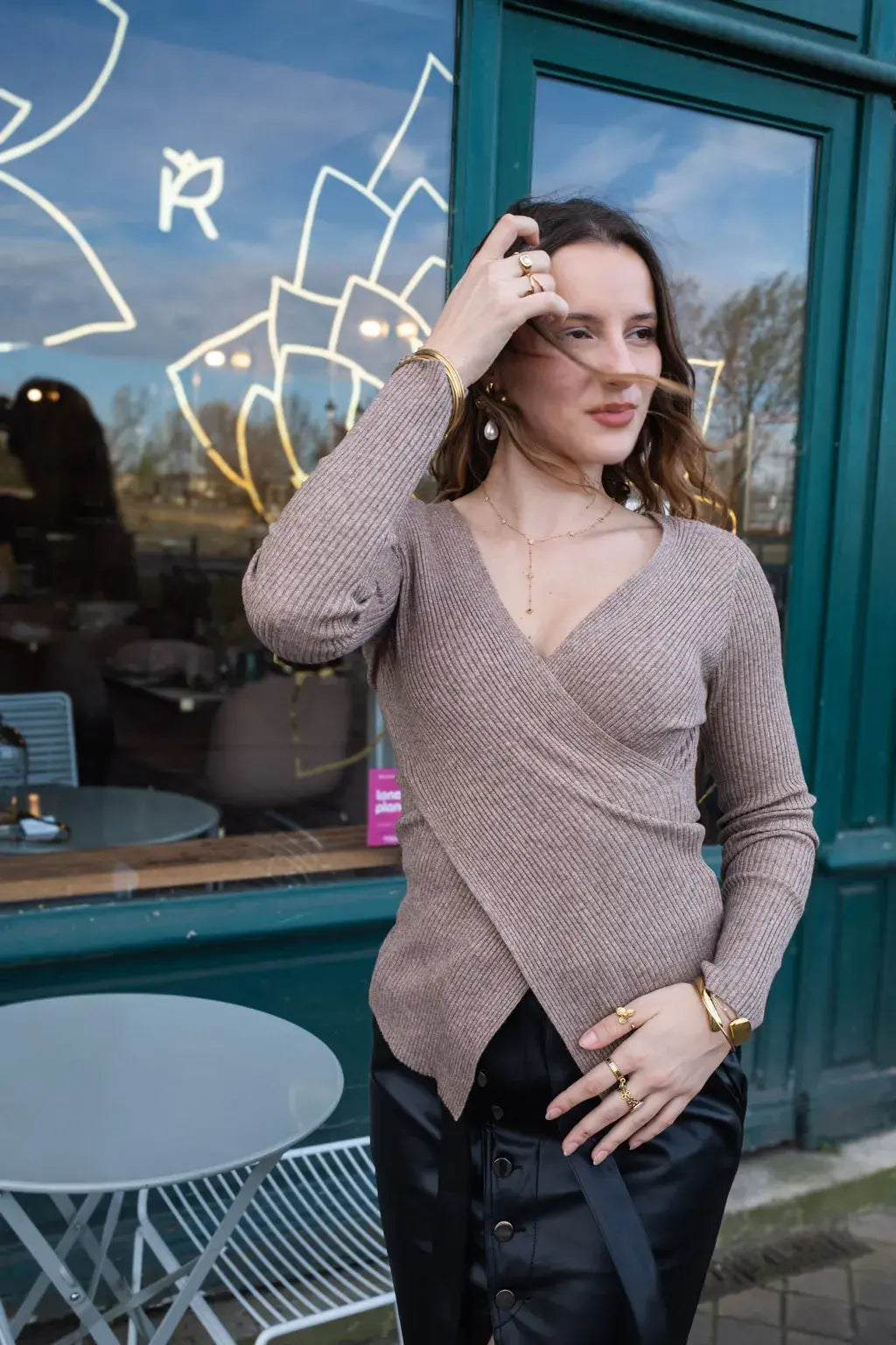 Pull Linda taupe