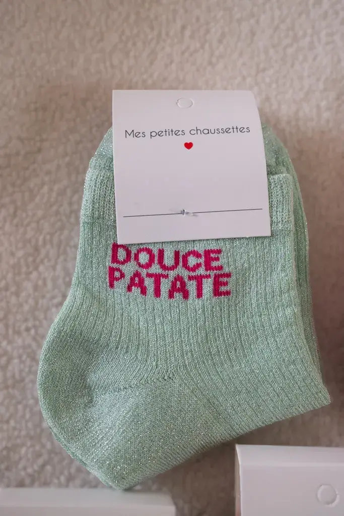 Chaussettes Douce Patate vert d'eau