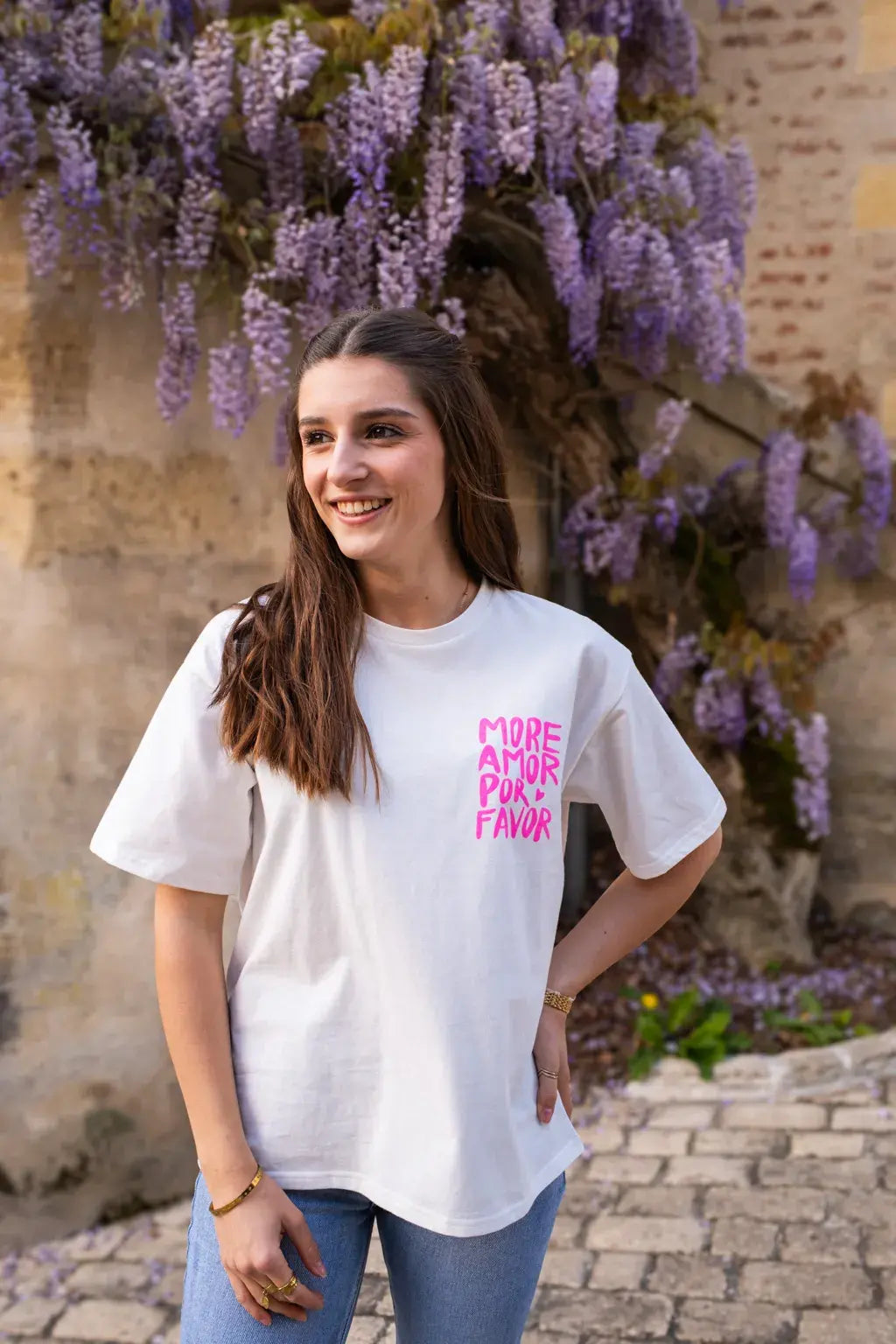 T-shirt More Amor écru