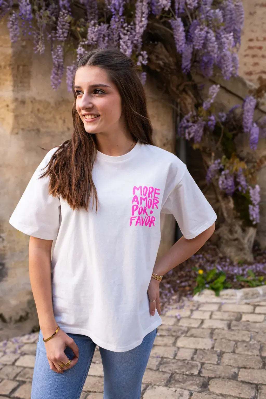 T-shirt More Amor écru