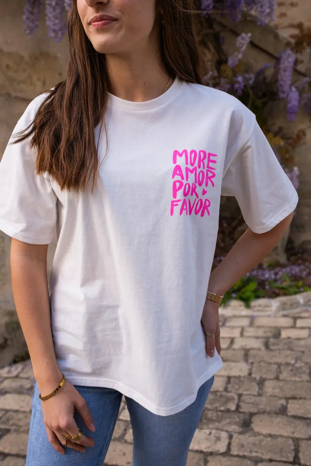 T-shirt More Amor écru