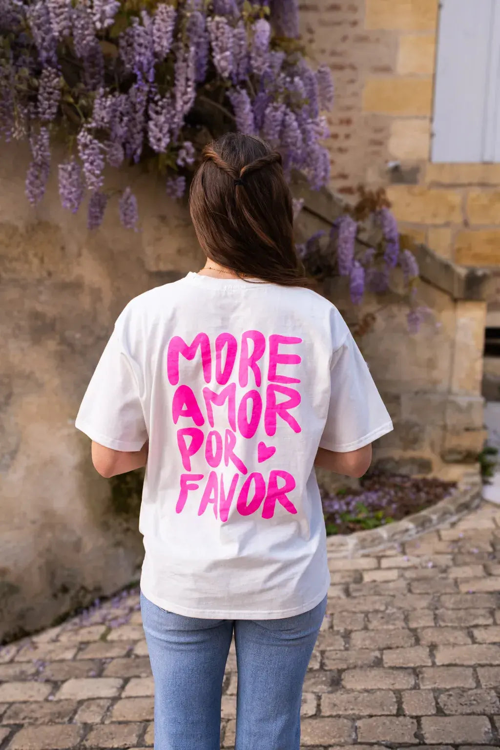 T-shirt More Amor écru