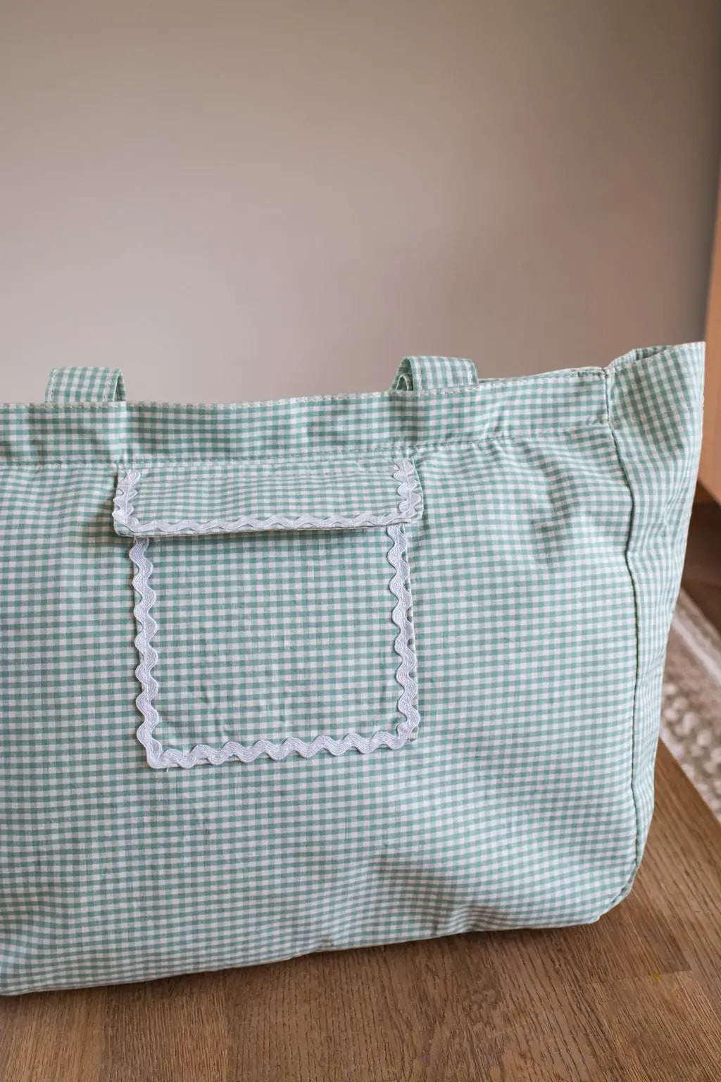 Sac cabas Vichy vert