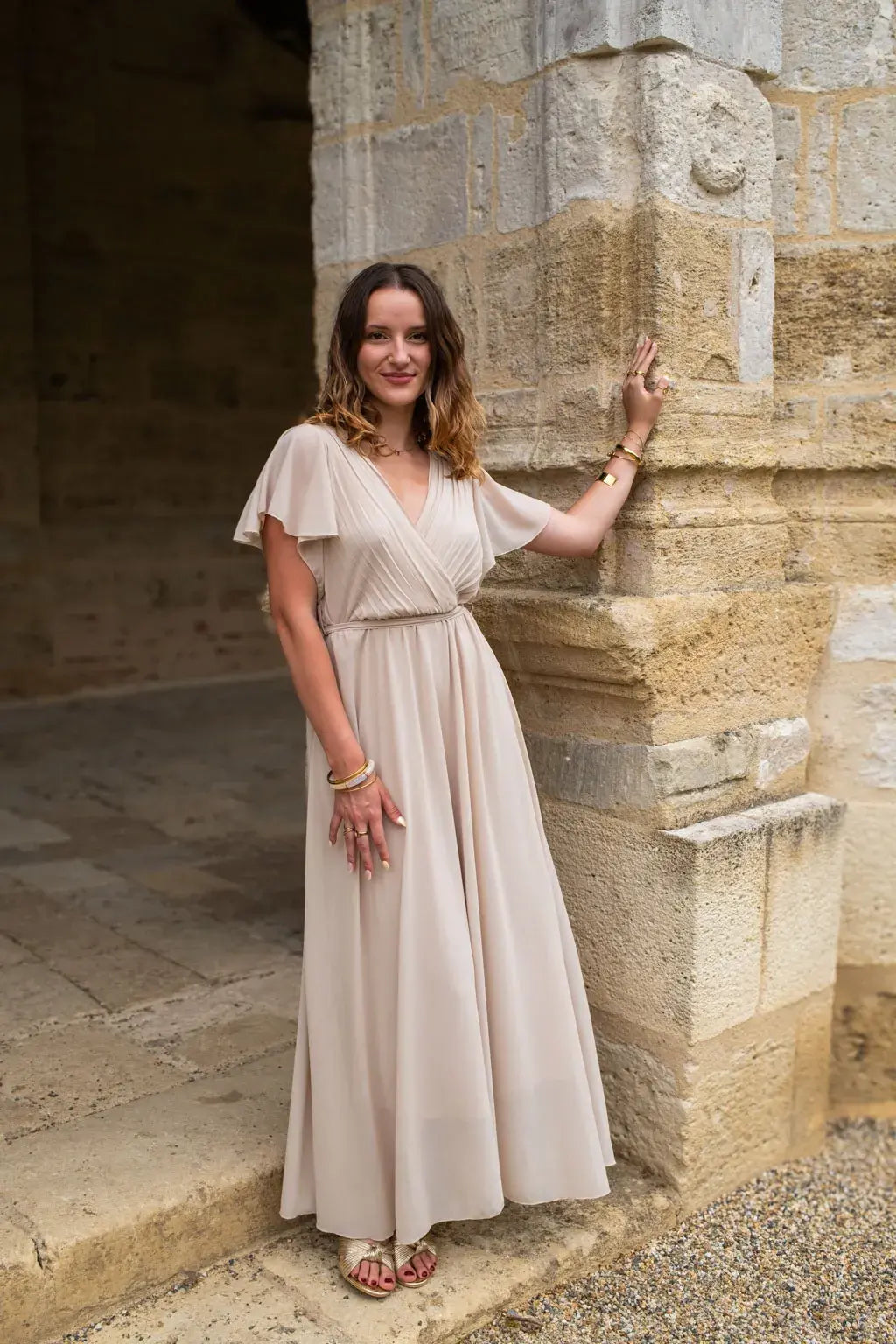 Robe Mila longue beige