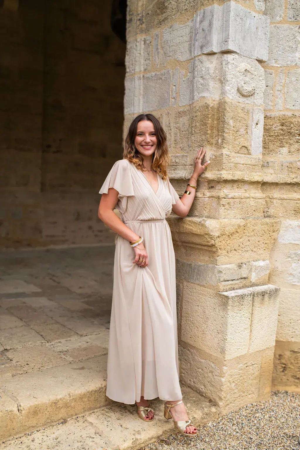 Robe Mila longue beige