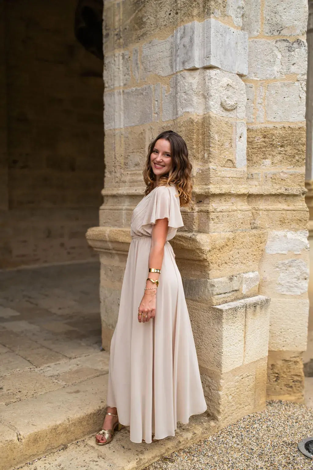 Robe Mila longue beige