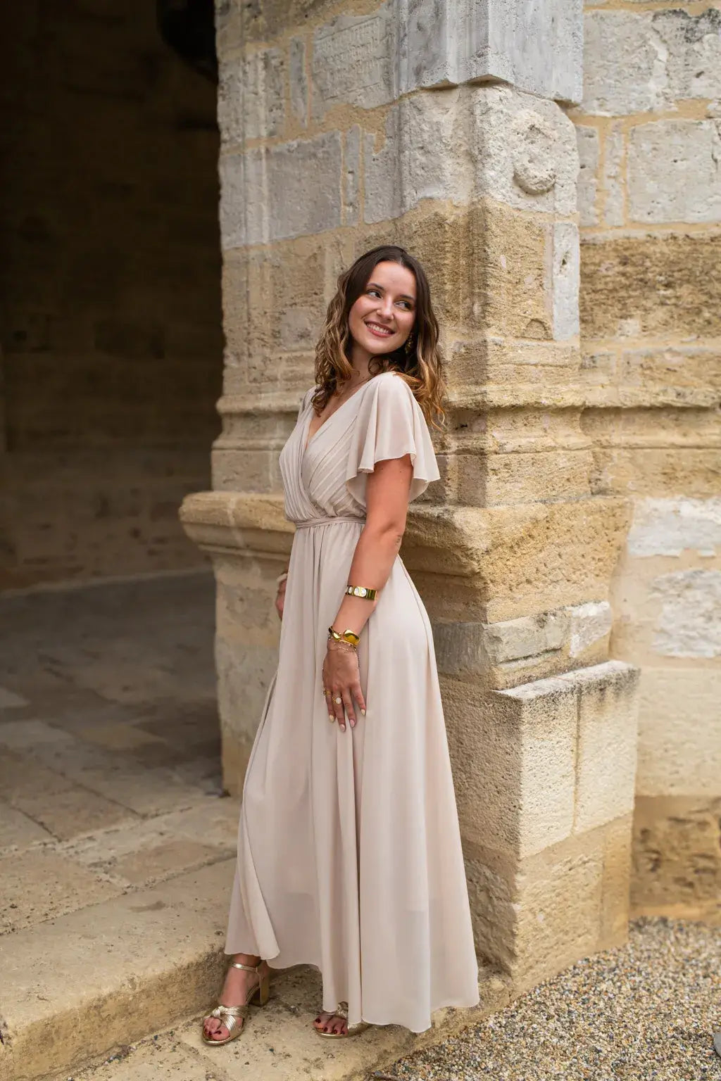 Robe Mila longue beige