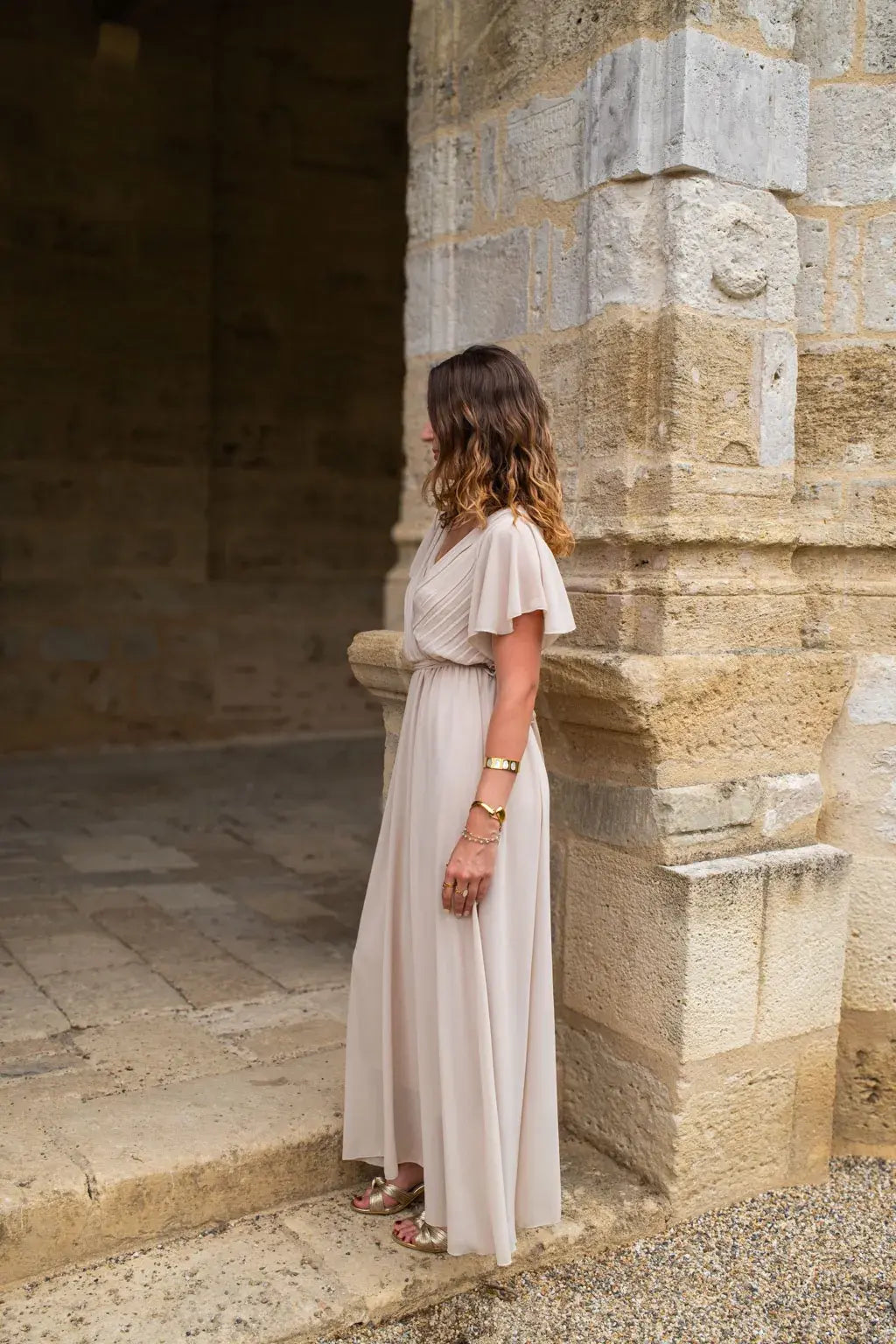 Robe Mila longue beige