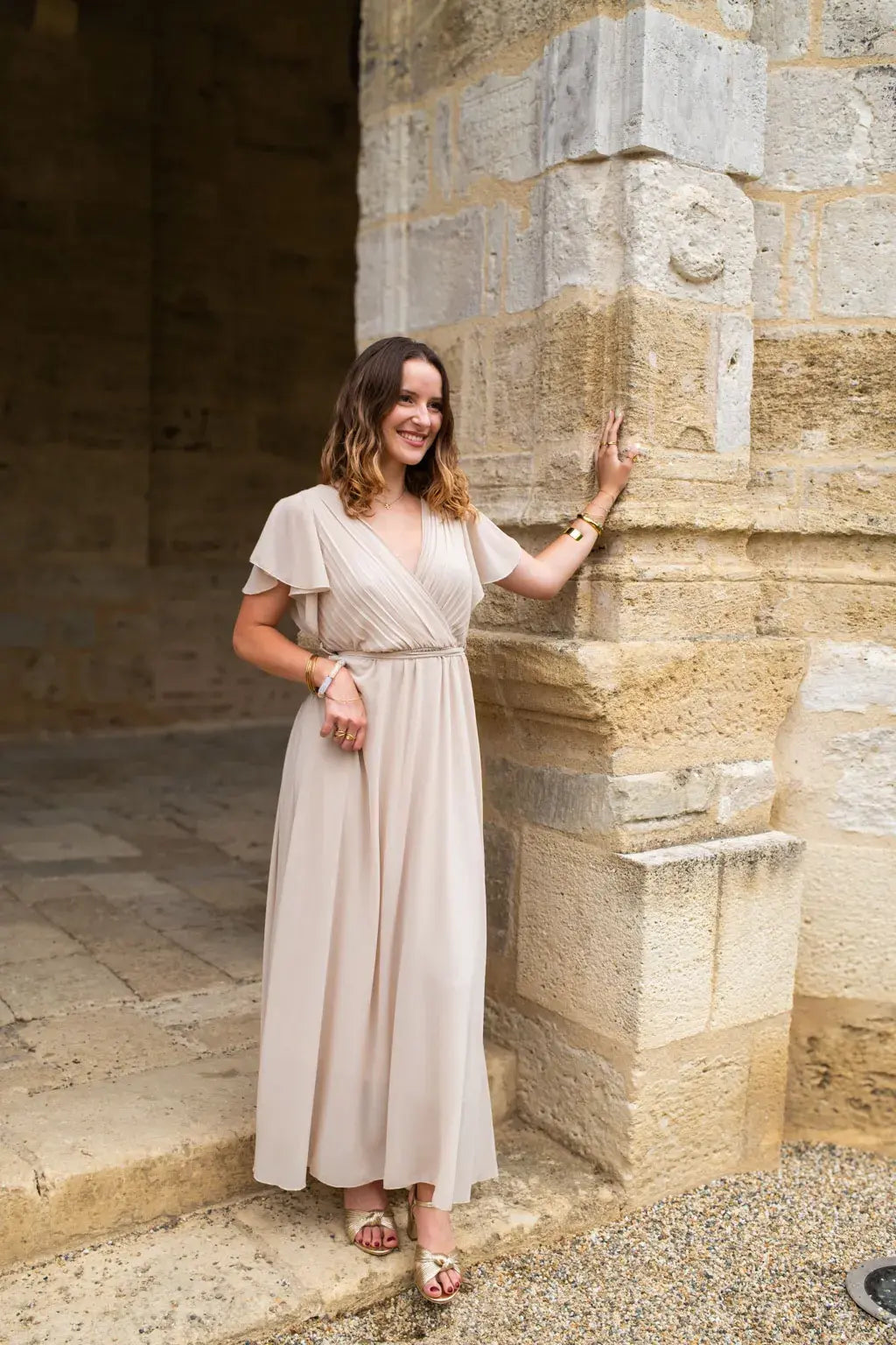 Robe Mila longue beige