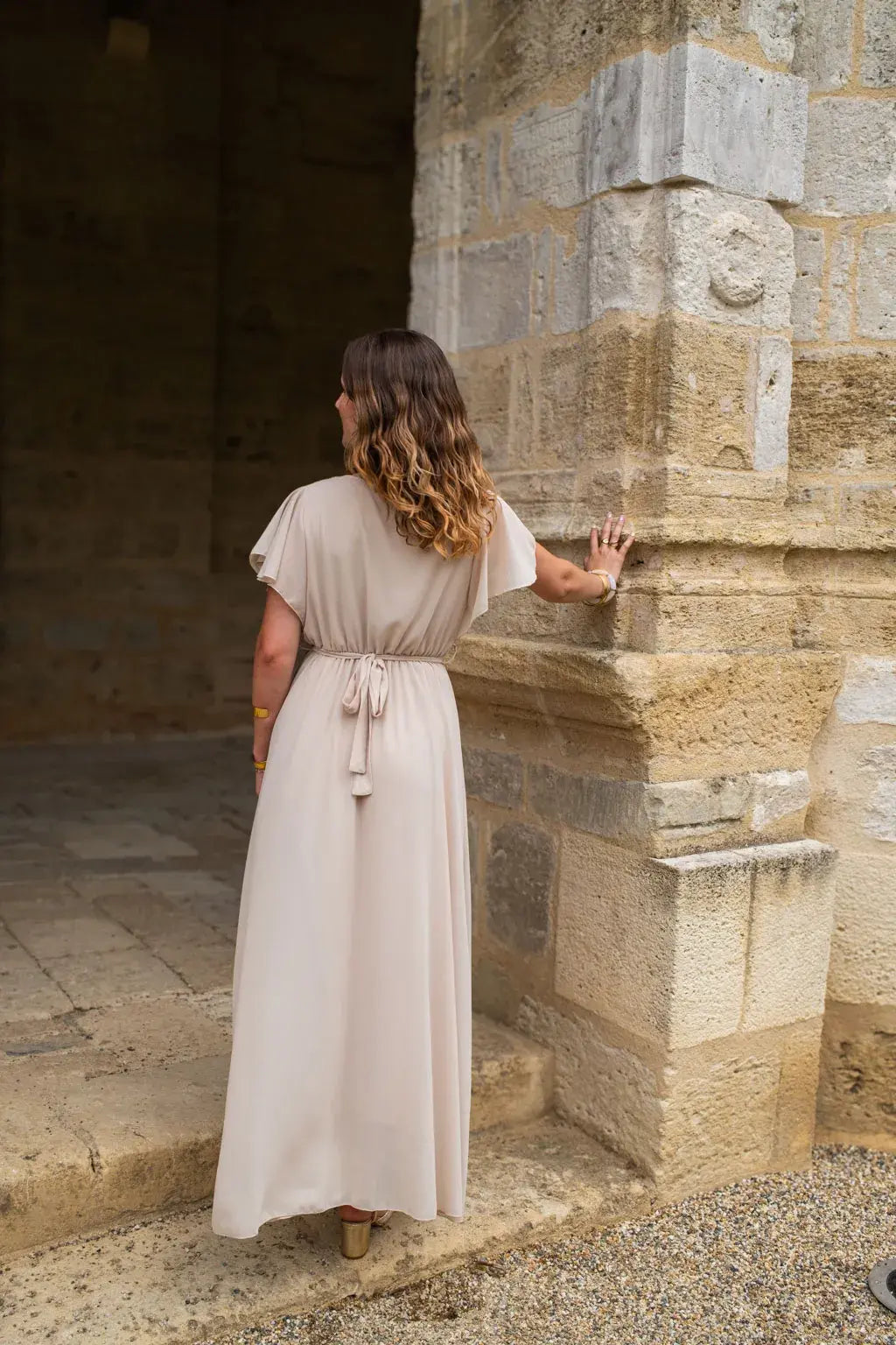 Robe Mila longue beige