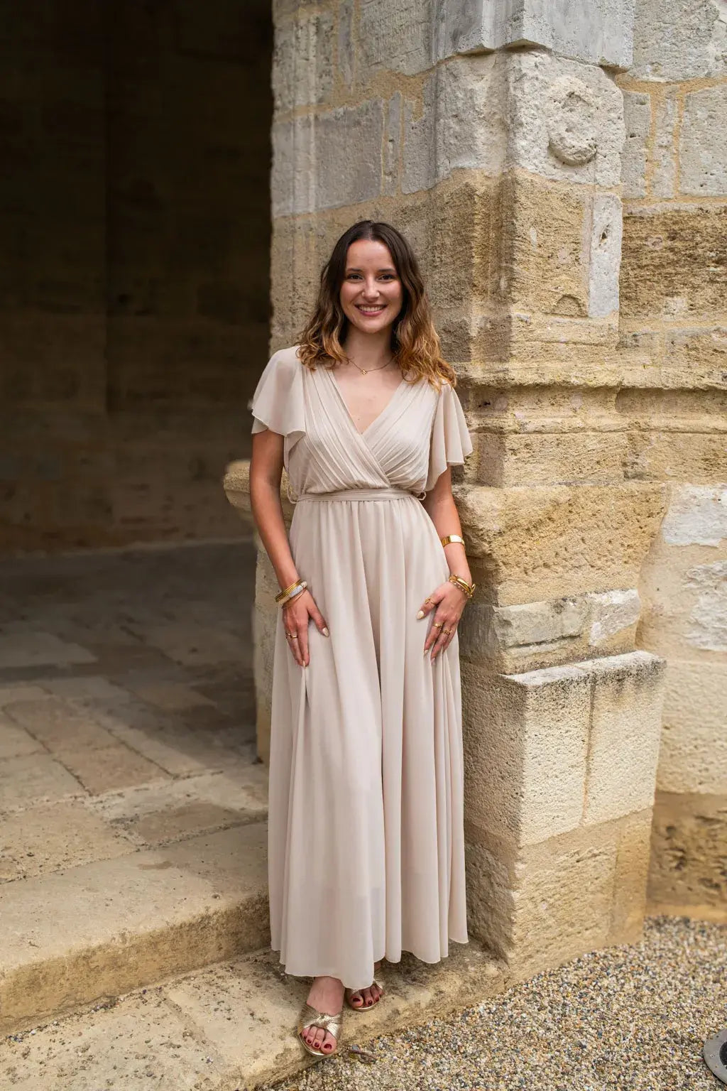Robe Mila longue beige