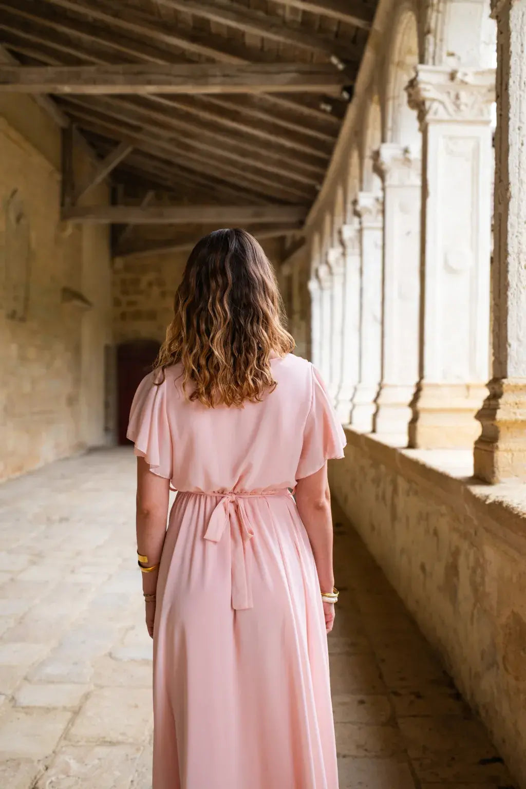 Robe Mila longue rose