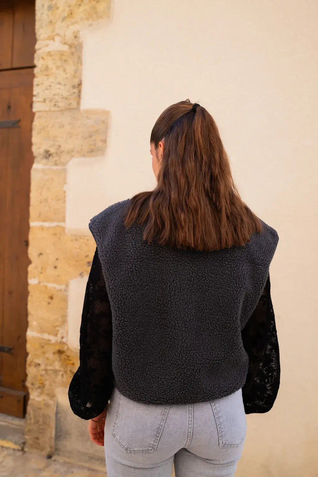 Gilet moumoute Elise gris