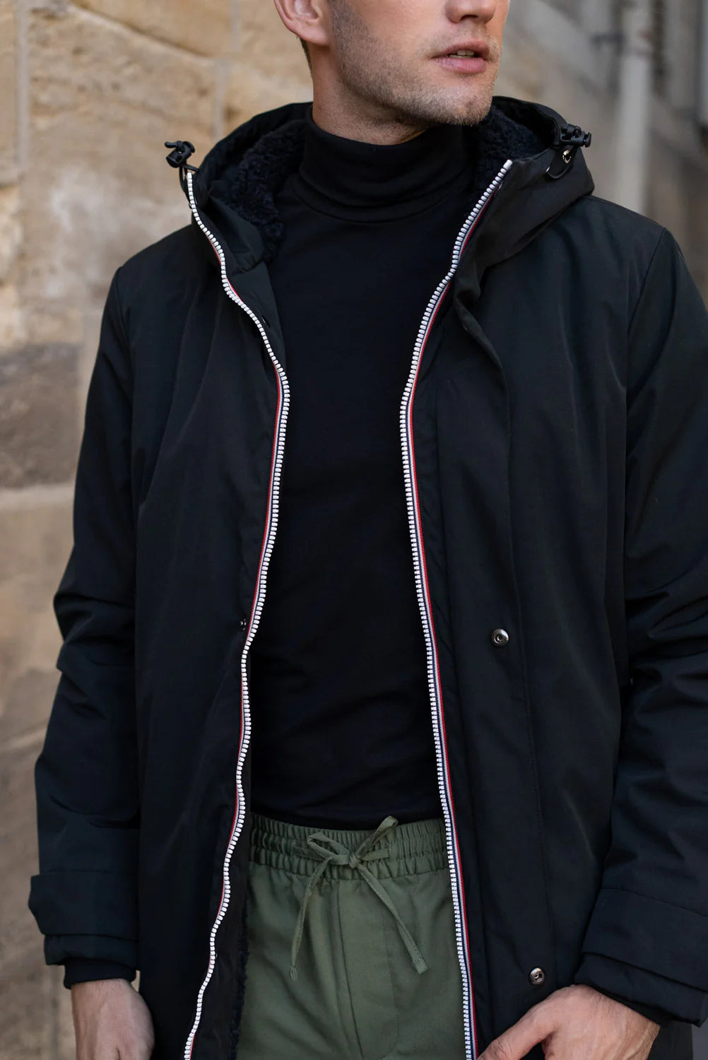 Parka longue fourrée mouton Laura Jo - Eric noire