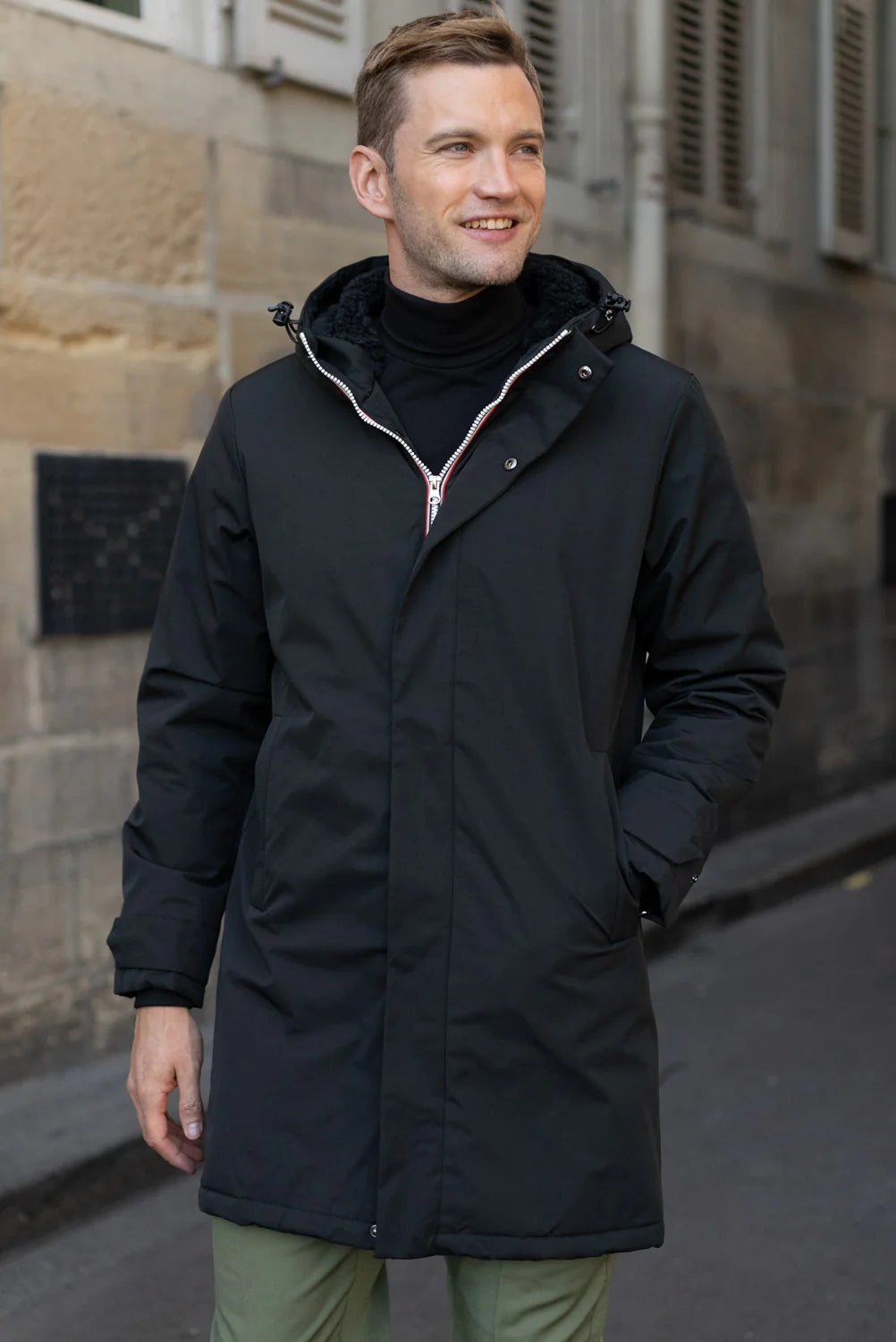 Parka longue fourrée mouton Laura Jo - Eric noire