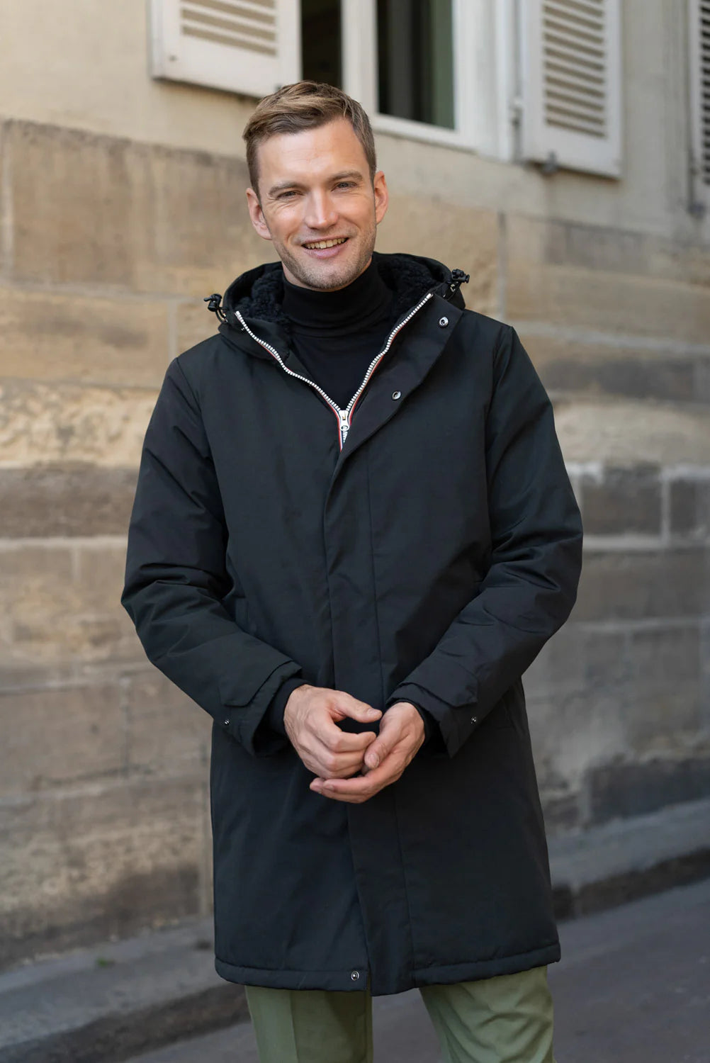 Parka longue fourrée mouton Laura Jo - Eric noire
