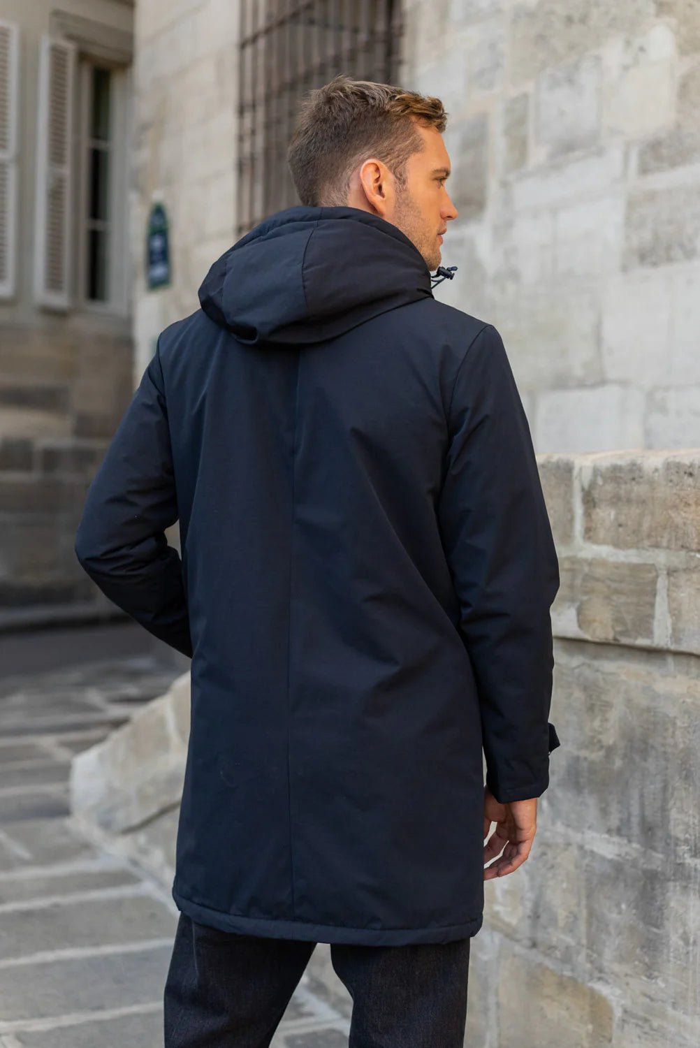 Parka longue fourrée mouton Laura Jo - Eric marine