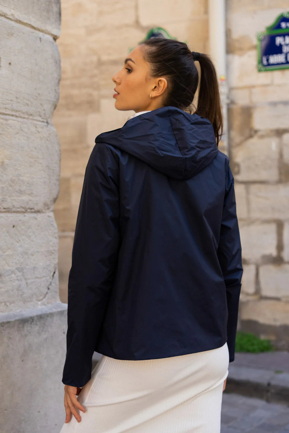Imperméable réversible Laura Jo marine/dorée - Elena courte - DÉSTOCKAGE taille XL