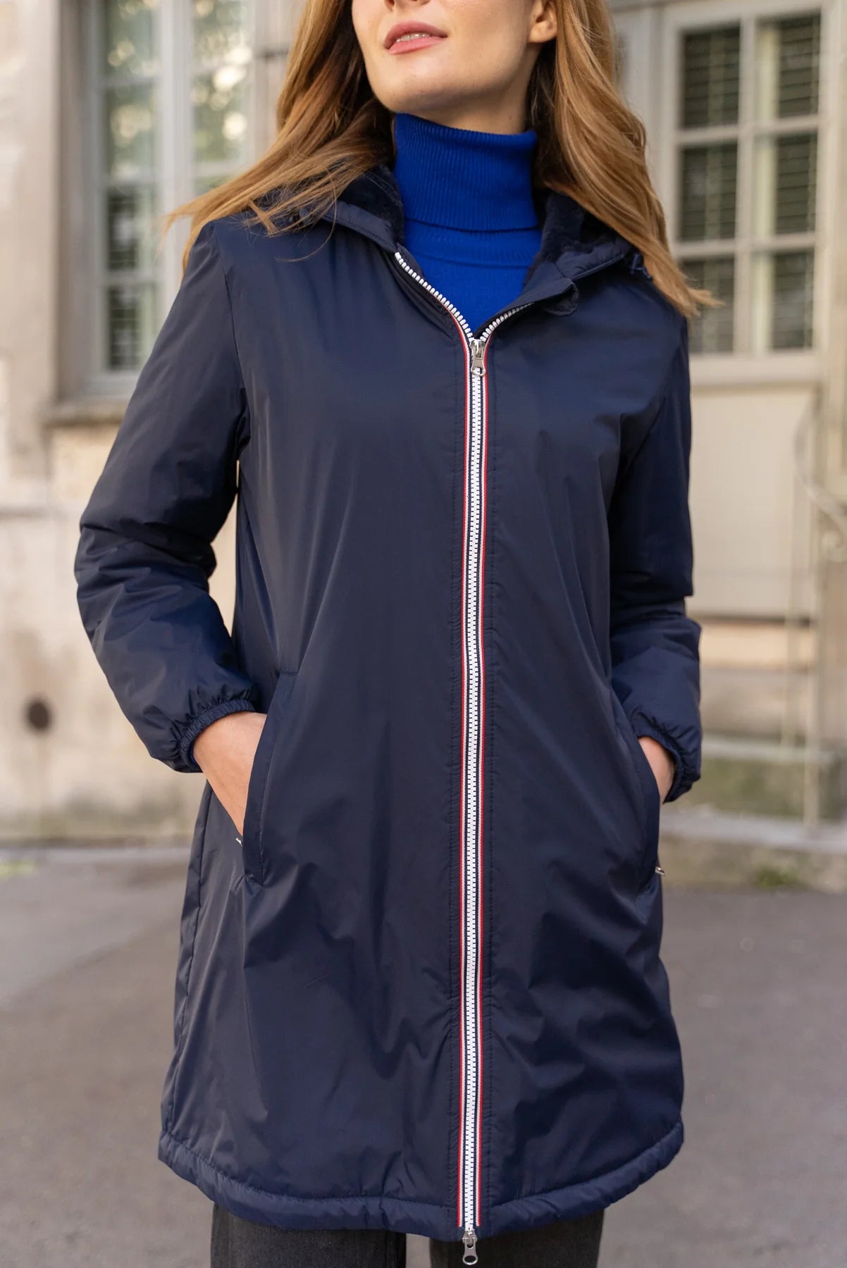 Parka fourrée imperméable Laura Jo - Albane marine longue