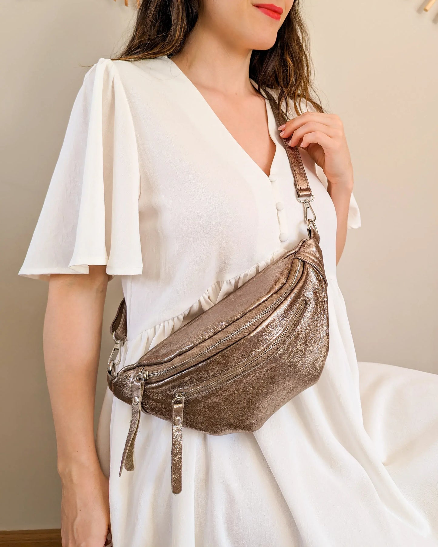 Sac banane en cuir - Chuck bronze