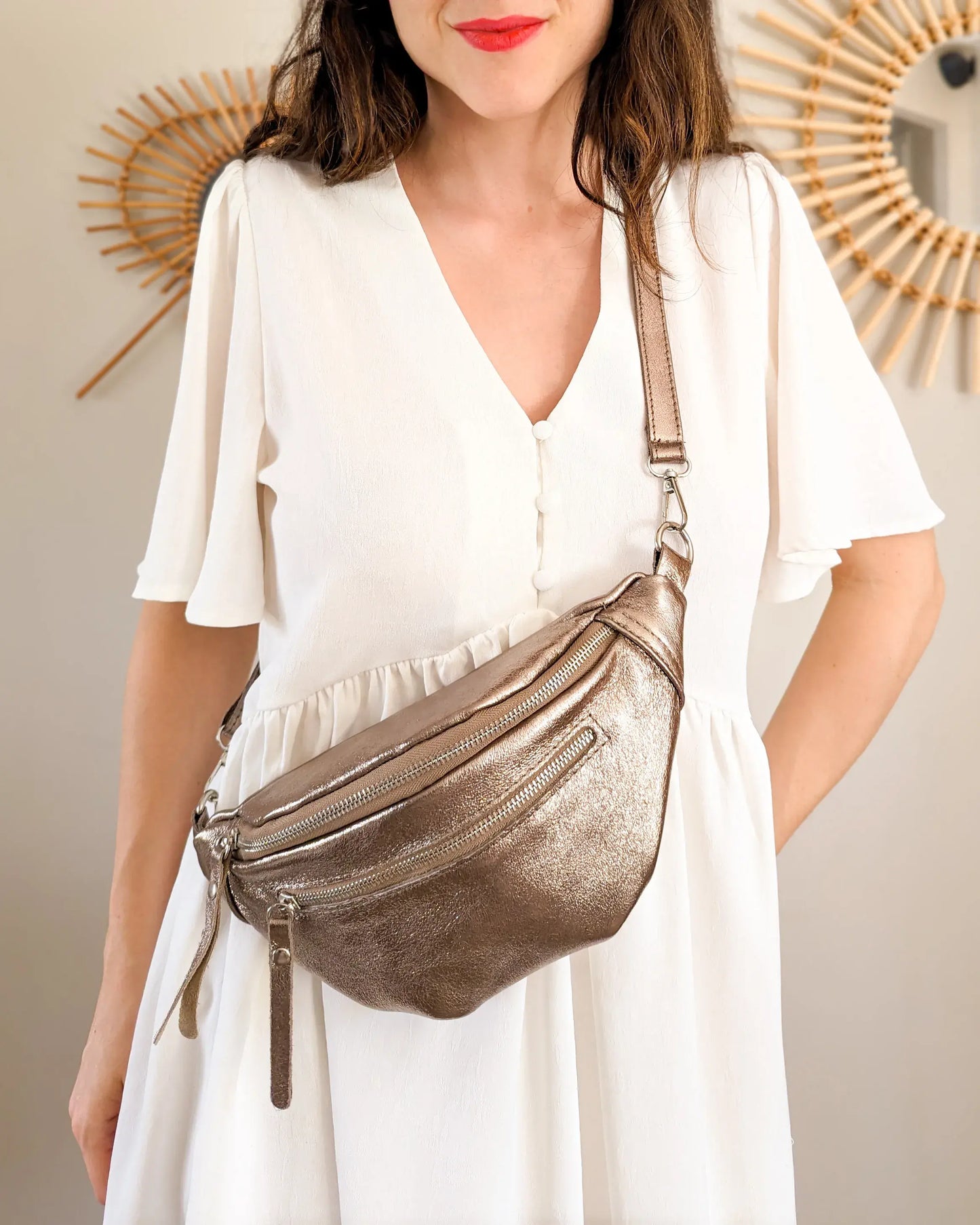 Sac banane en cuir - Chuck bronze