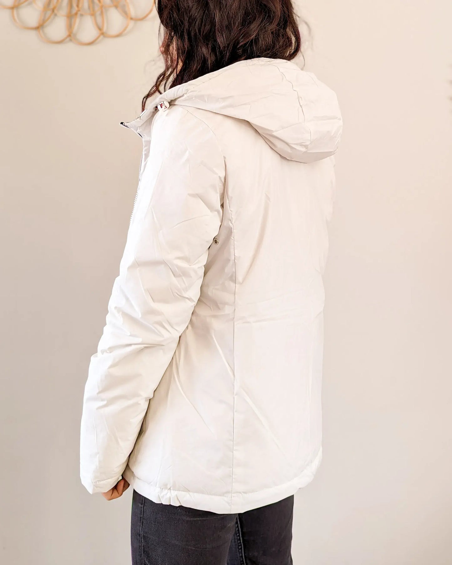 Doudoune réversible imperméable Laura Jo blanche/dorée - Amélia courte