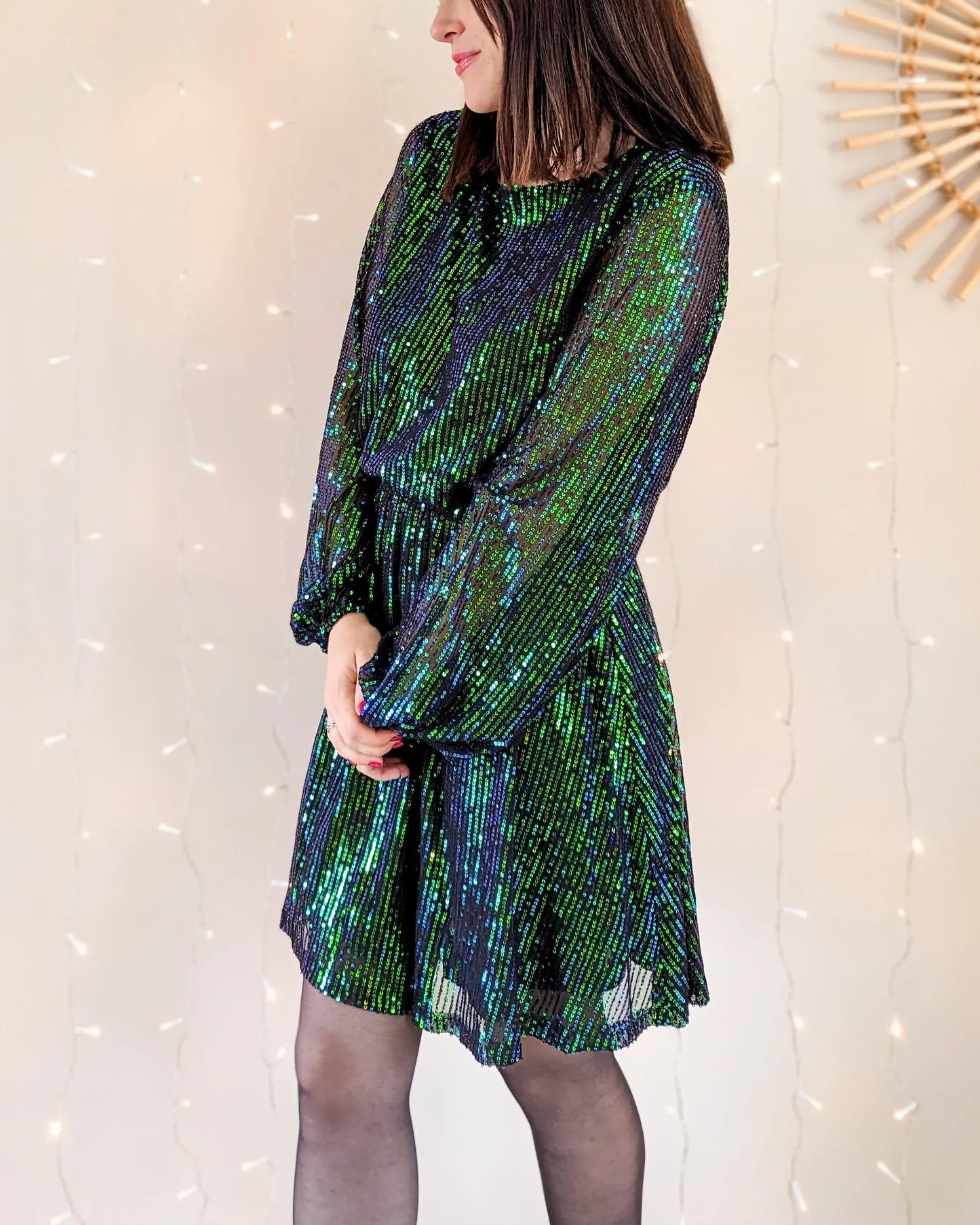 Robe à sequins - Vicky verte