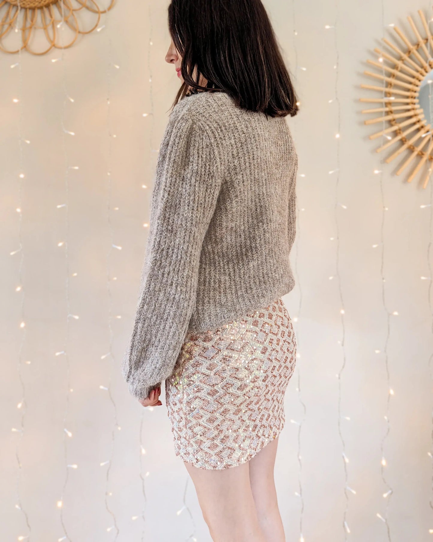 Jupe à sequins - Calia beige