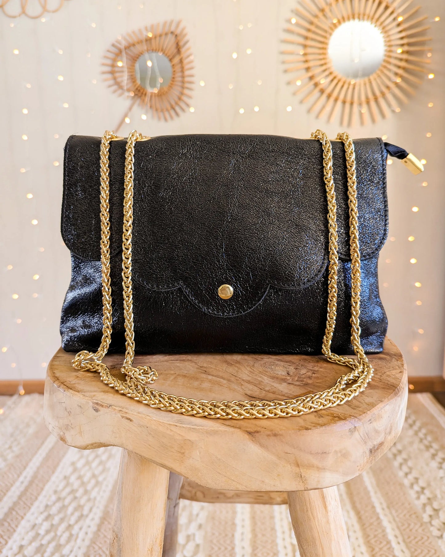 Sac en cuir irisé - Nuage noir