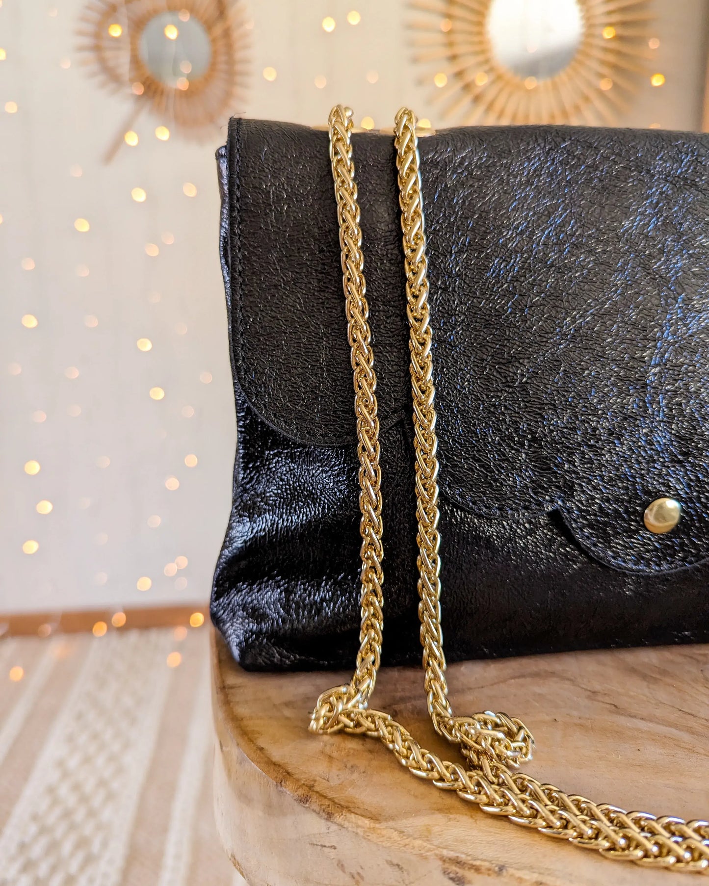 Sac en cuir irisé - Nuage noir