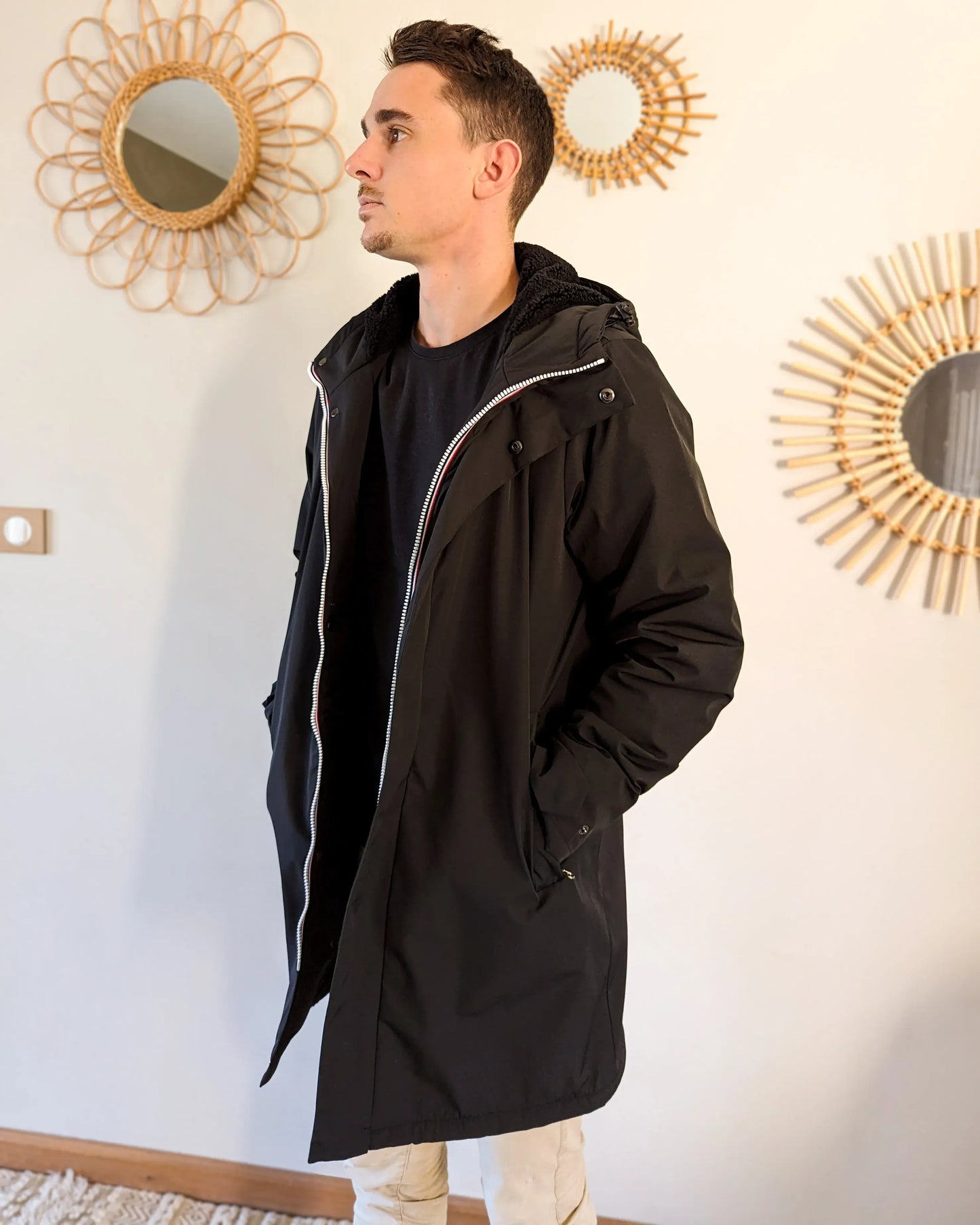Parka longue fourrée mouton Laura Jo - Eric noire