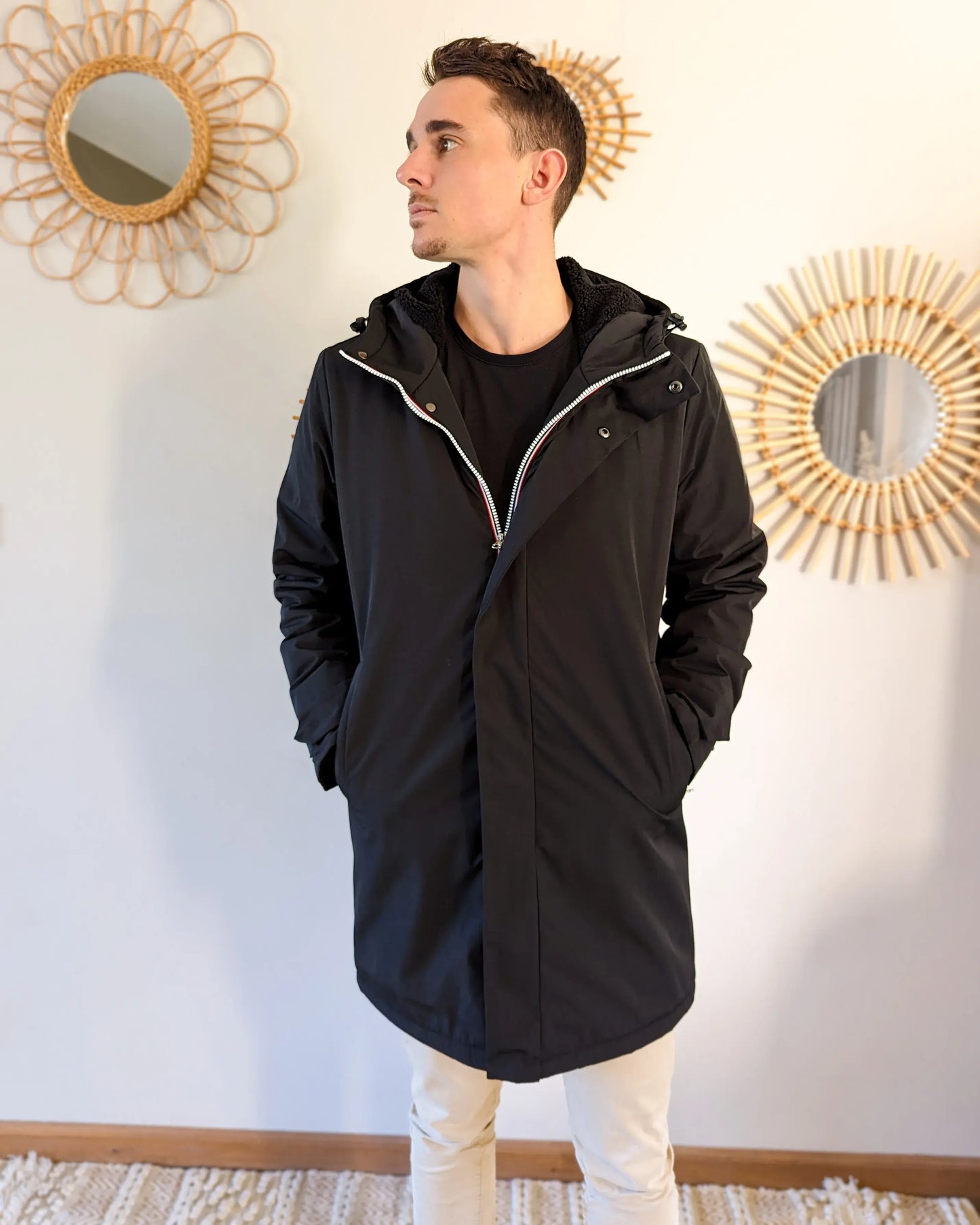Parka longue fourrée mouton Laura Jo - Eric noire
