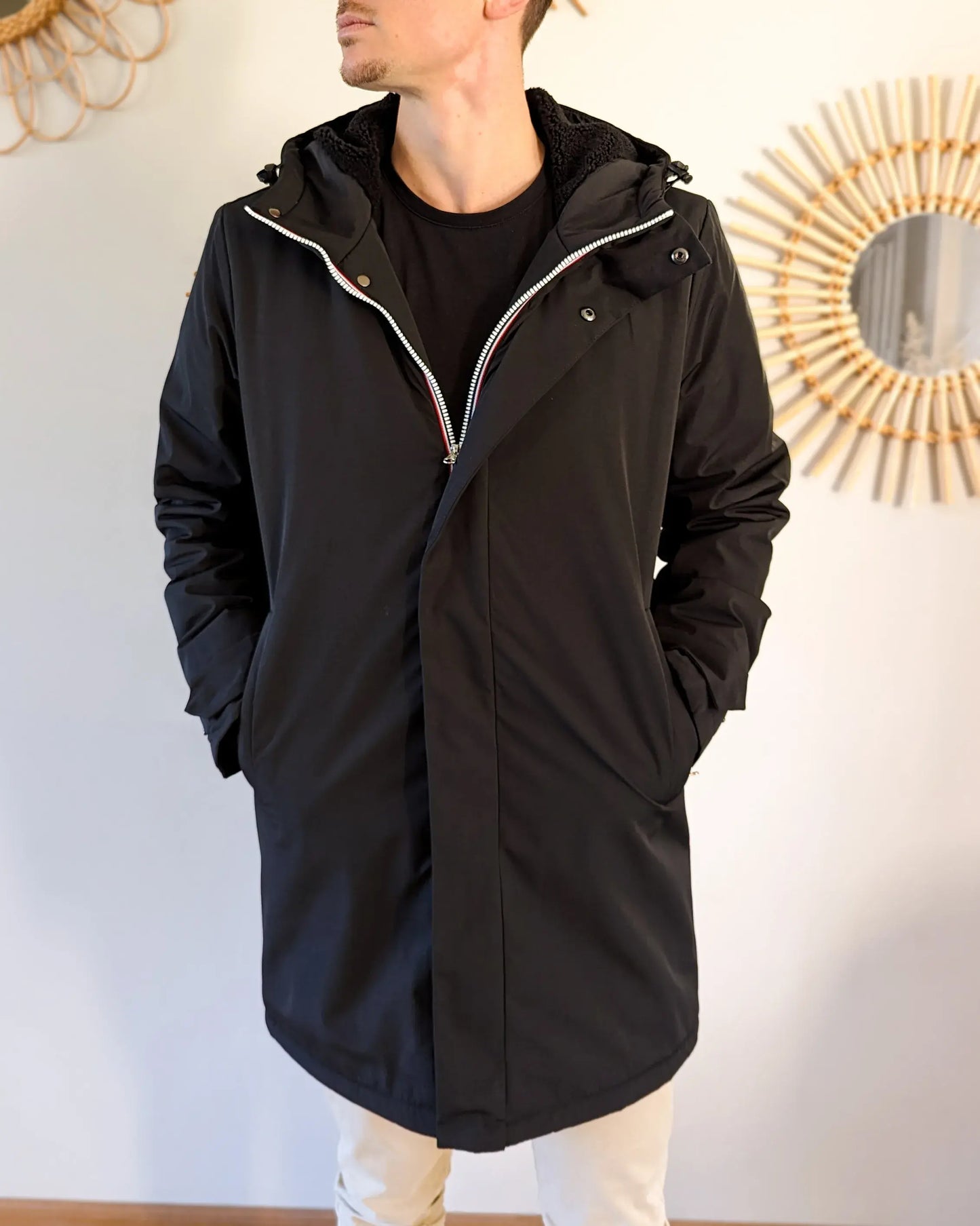 Parka longue fourrée mouton Laura Jo - Eric noire