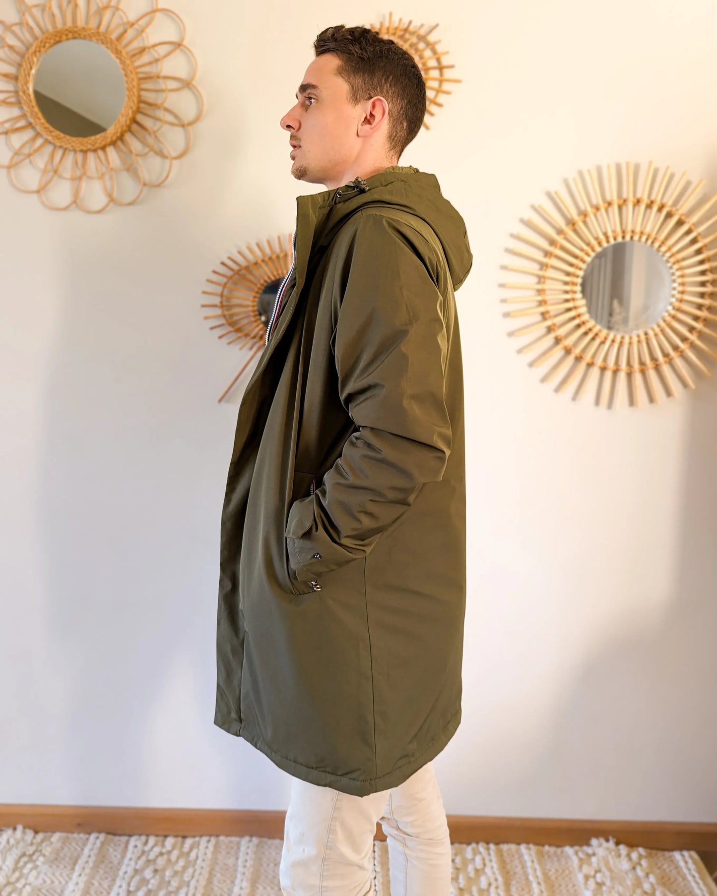 Parka longue fourrée mouton Laura Jo - Eric kaki