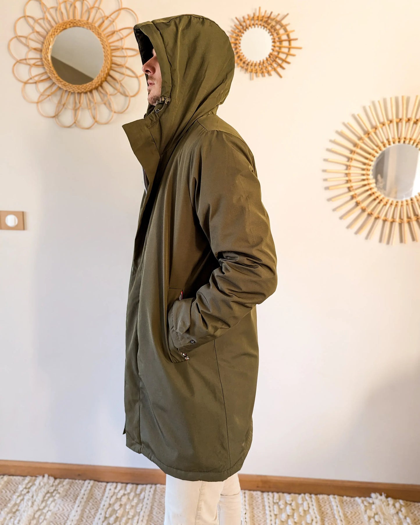 Parka longue fourrée mouton Laura Jo - Eric kaki