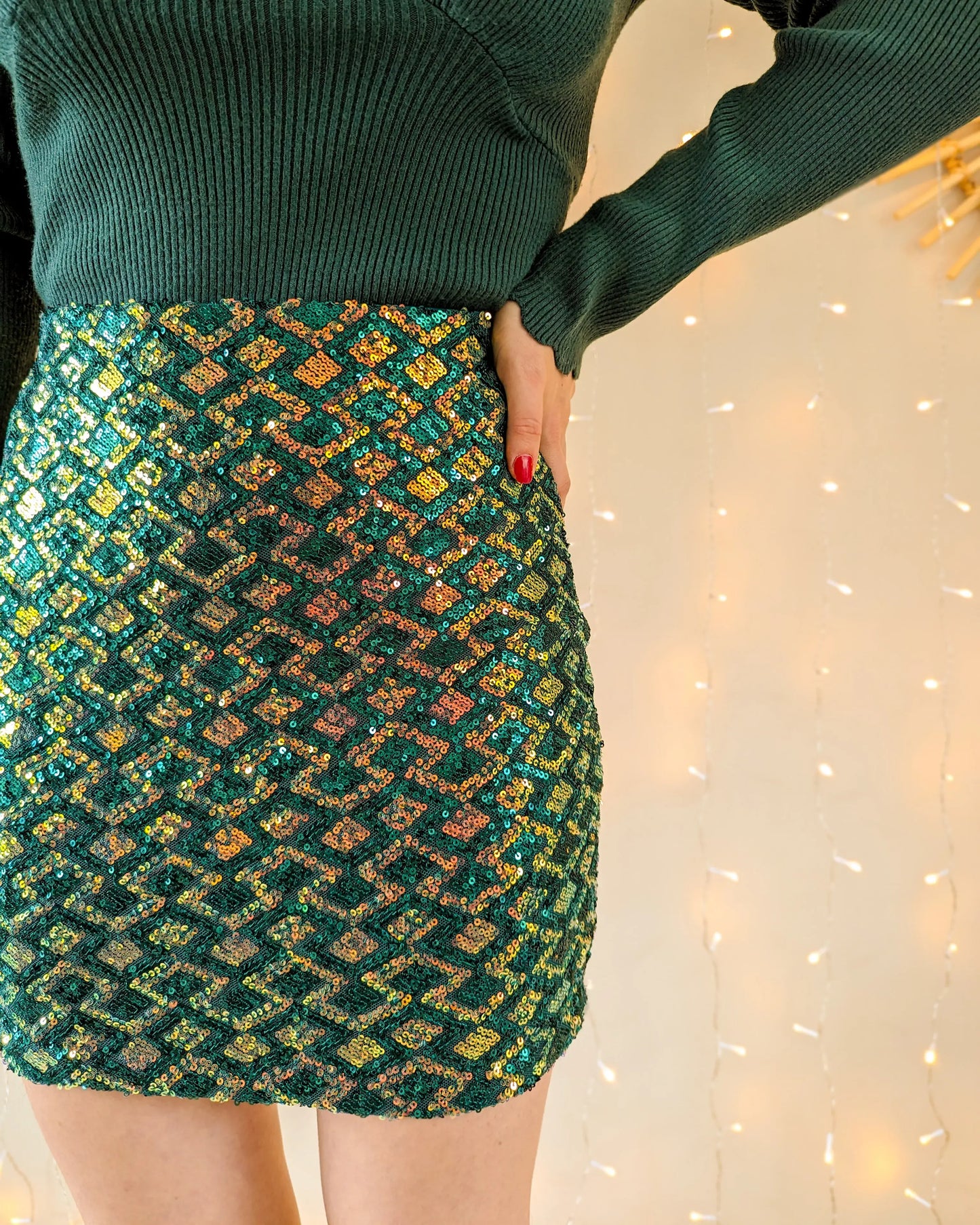 Jupe à sequins - Calia verte