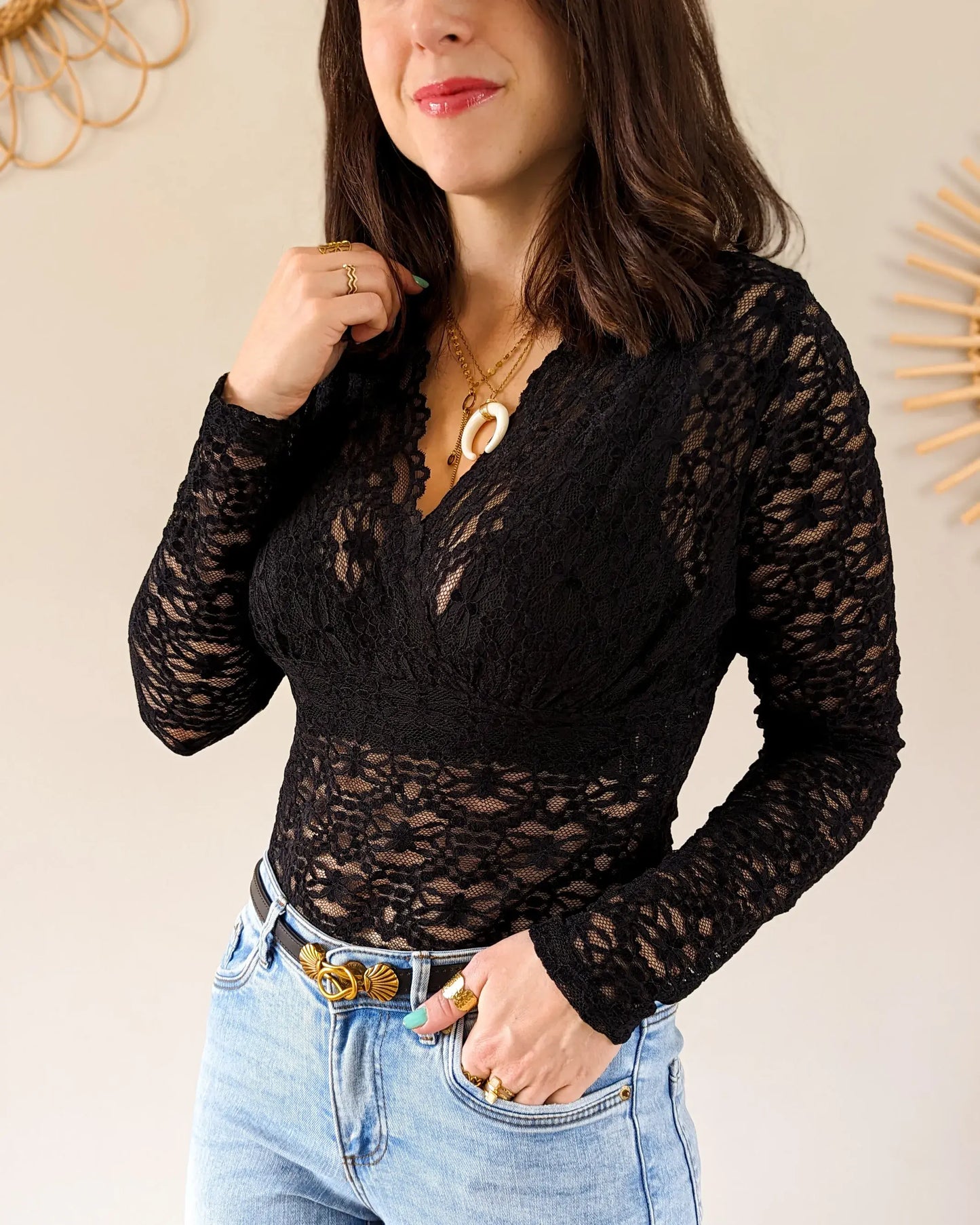 Body dentelle - Lyse noir