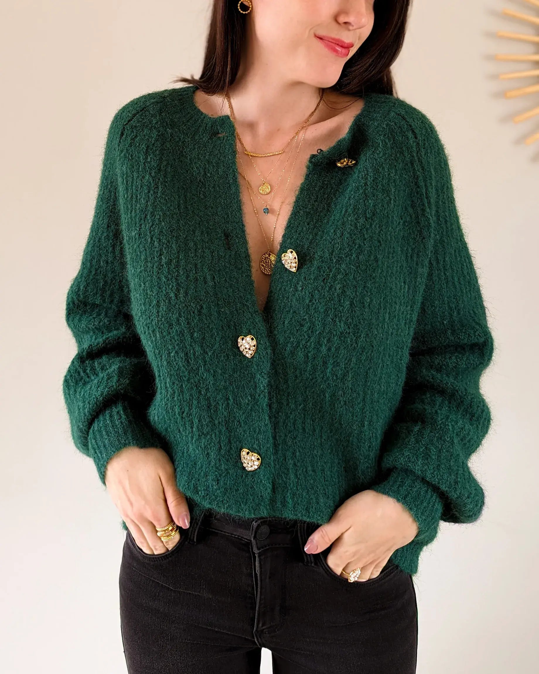 Gilet sales vert sapin