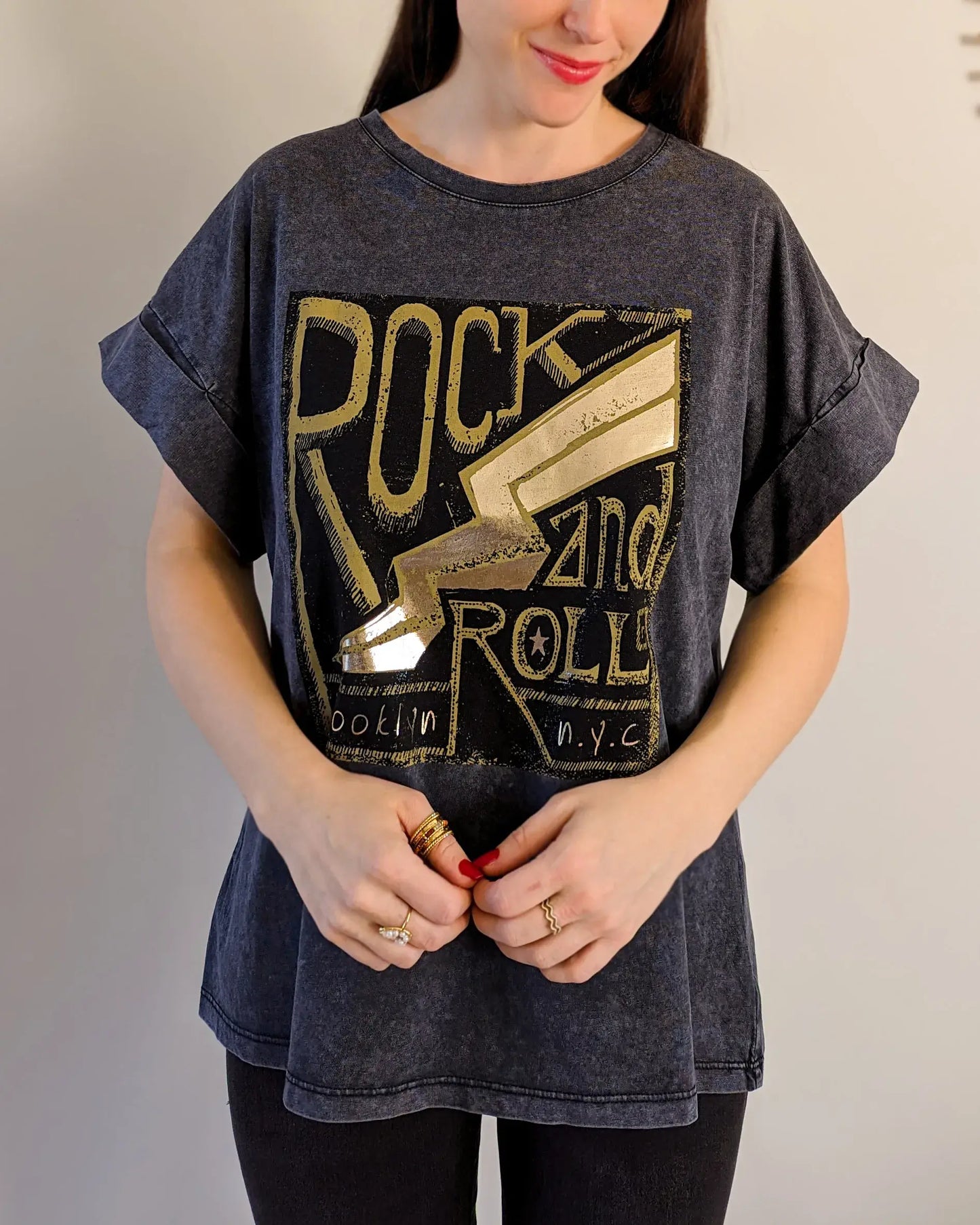 T-shirt gris - Rock and Roll