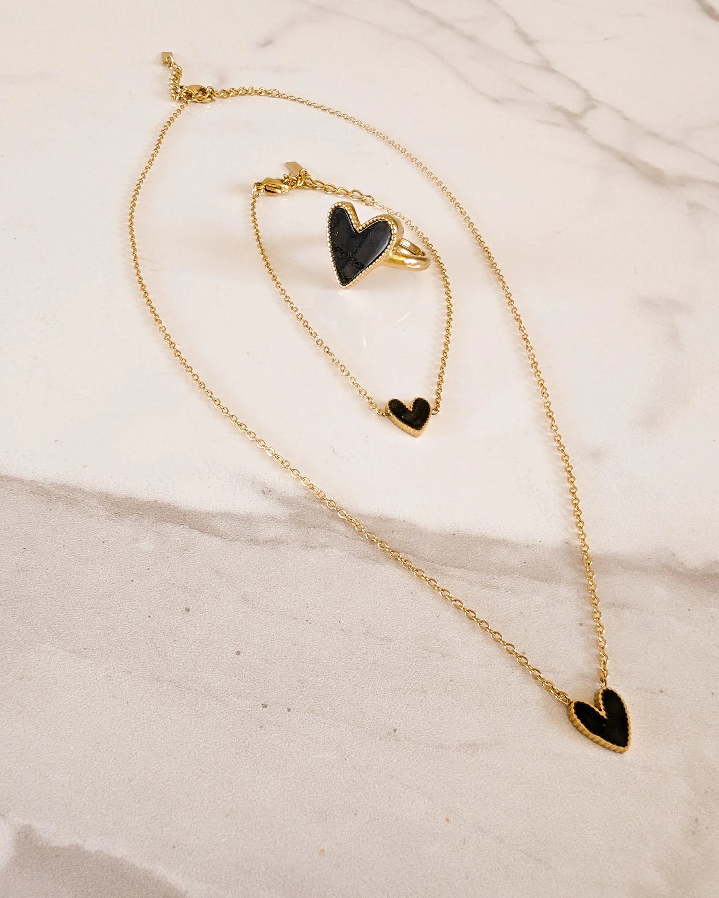 Collier noir - Cœur