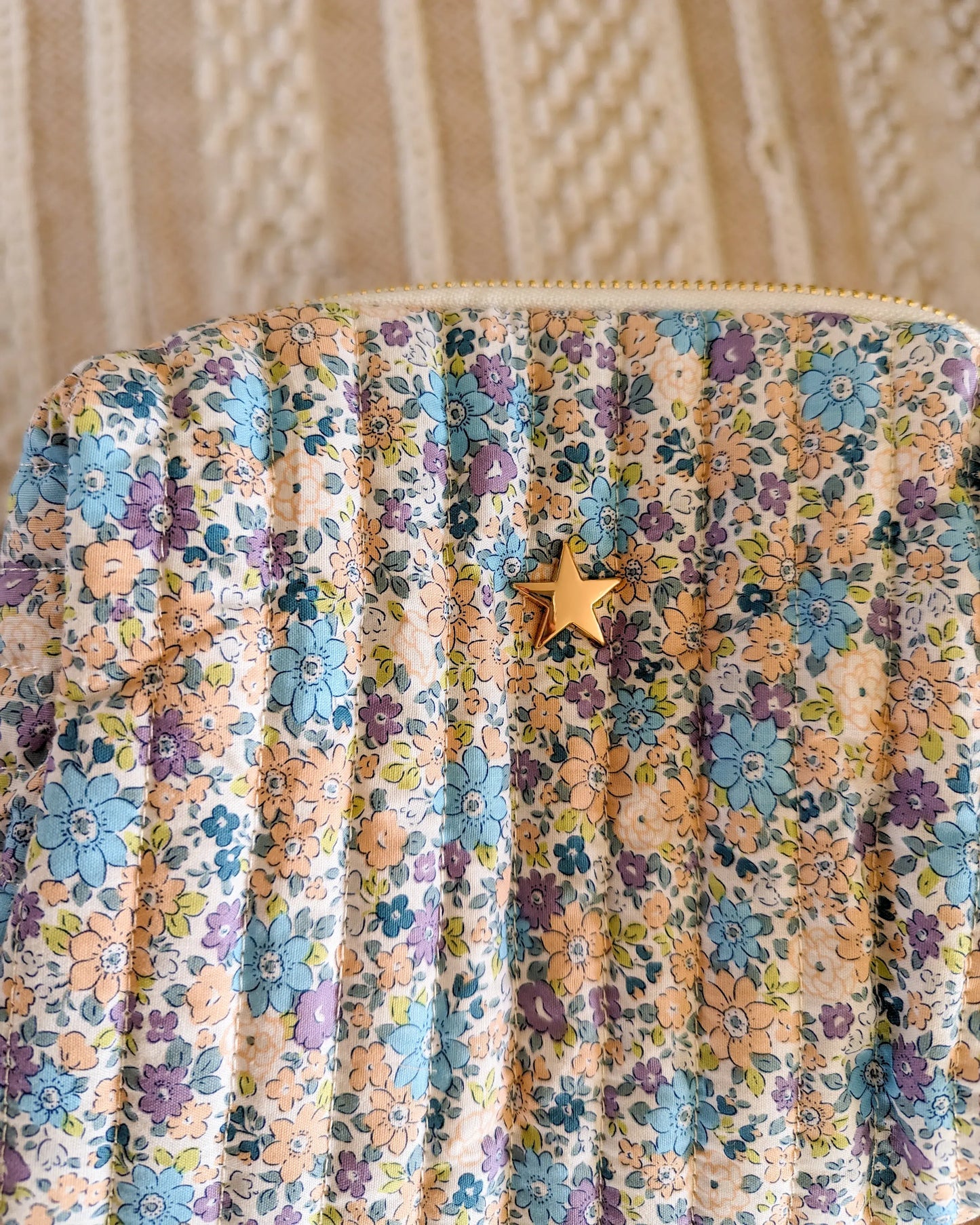 Trousse en coton matelassé violette - Atelier Paname